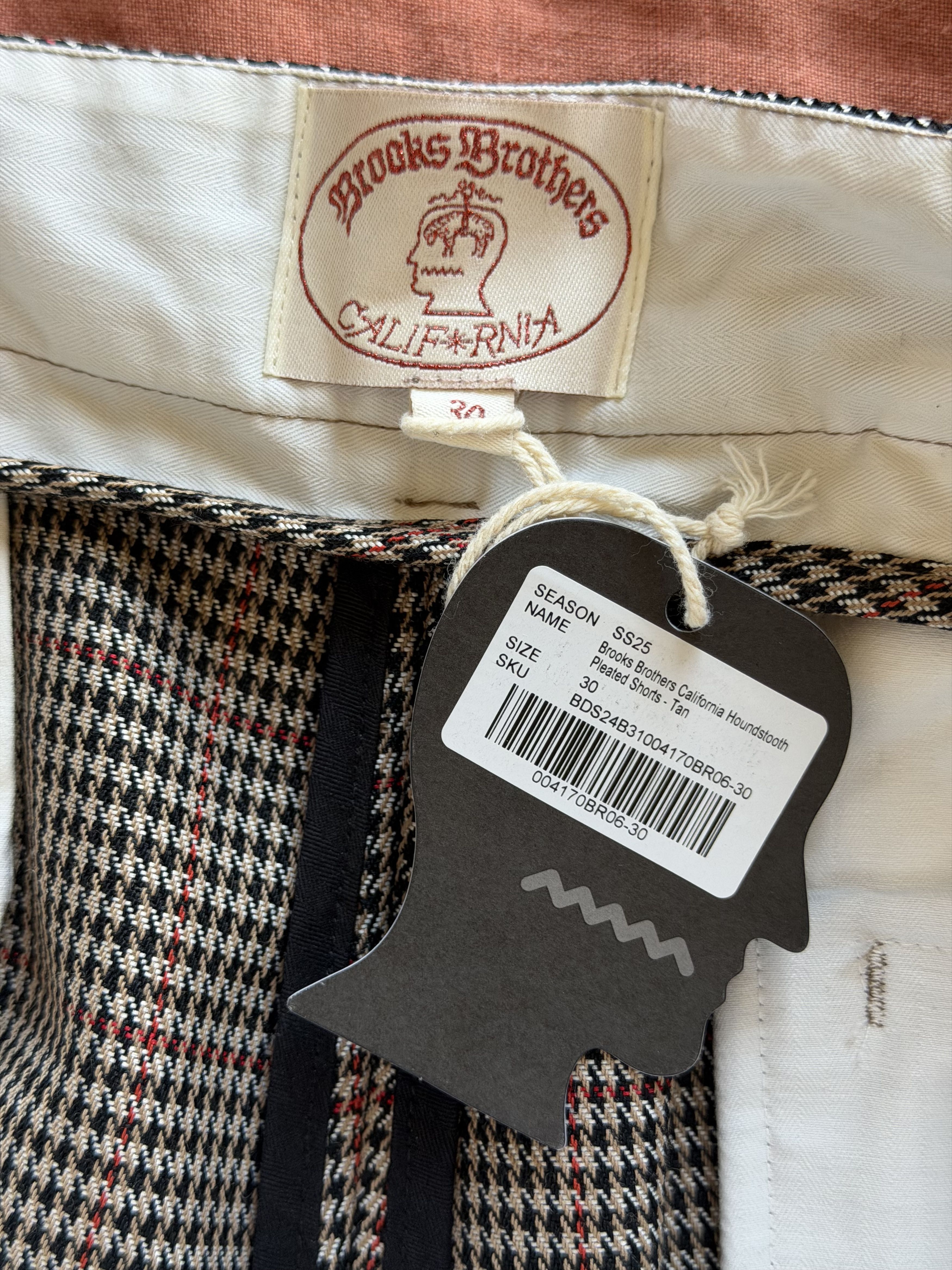 Brain Dead Brain Dead Brooks Brothers Houndstooth Pleated Shorts in Tan Size US 30 / EU 46 - 7 Thumbnail