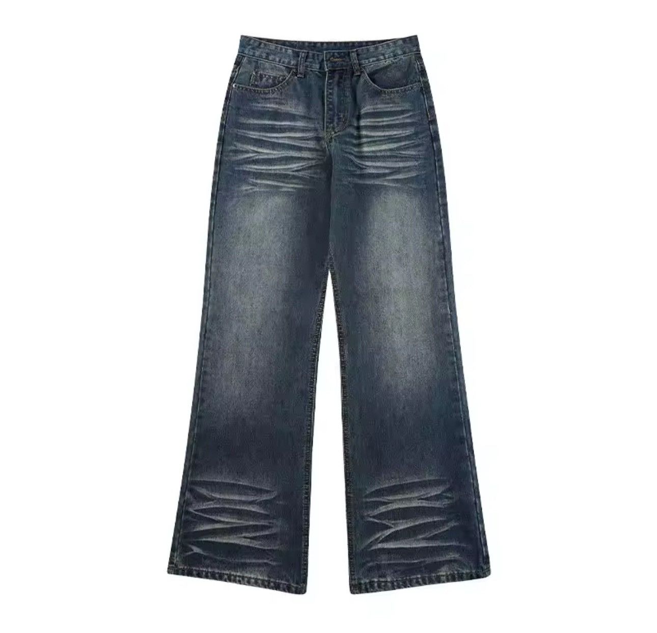 Jean Streetwear Flared Bootcut Casual Navy Blue Jeans Y2k Size US 30 / EU 46 - 5 Thumbnail