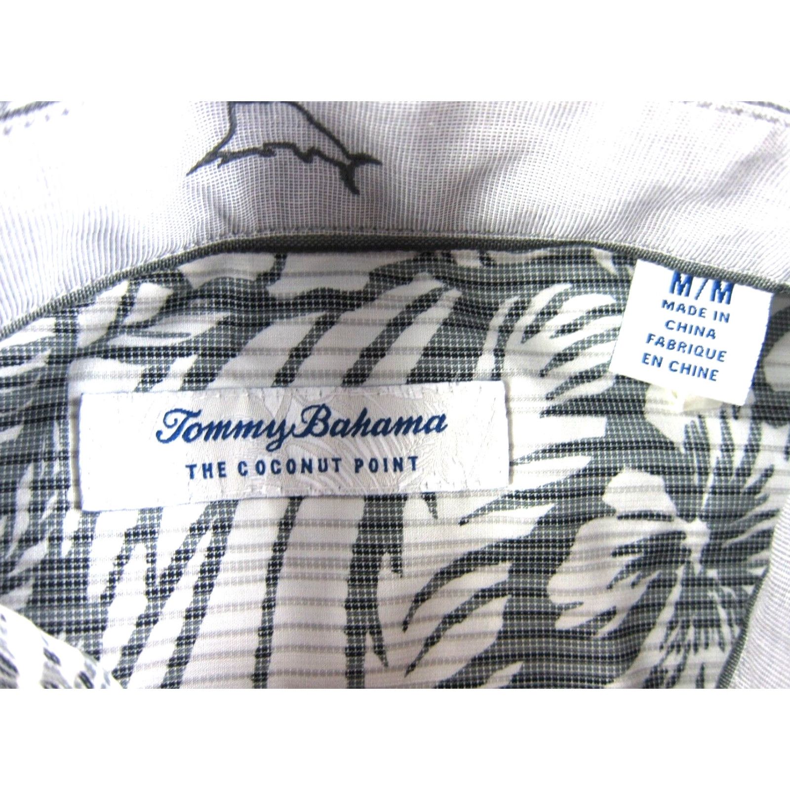 Tommy Bahama Tommy Bahama Coconut Point Floral Grey White Short Sleeve Hawaiian Shirt Men M Size US M / EU 48-50 / 2 - 4 Thumbnail