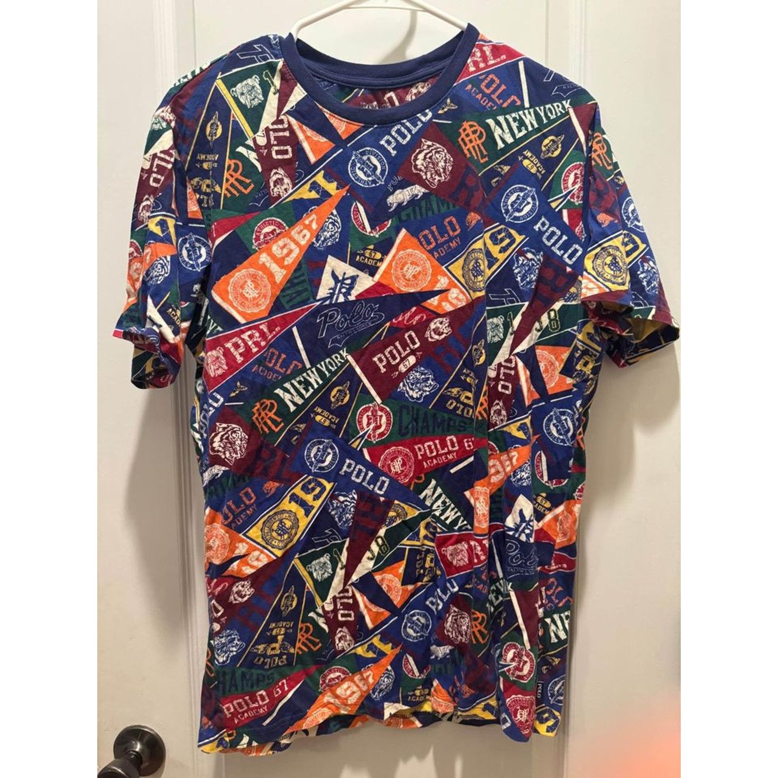 U.S. Polo Assn. POLO RALPH LAUREN All Over Pennant Prep Rally T-shirt Mens Size US M / EU 48-50 / 2 - 1 Thumbnail