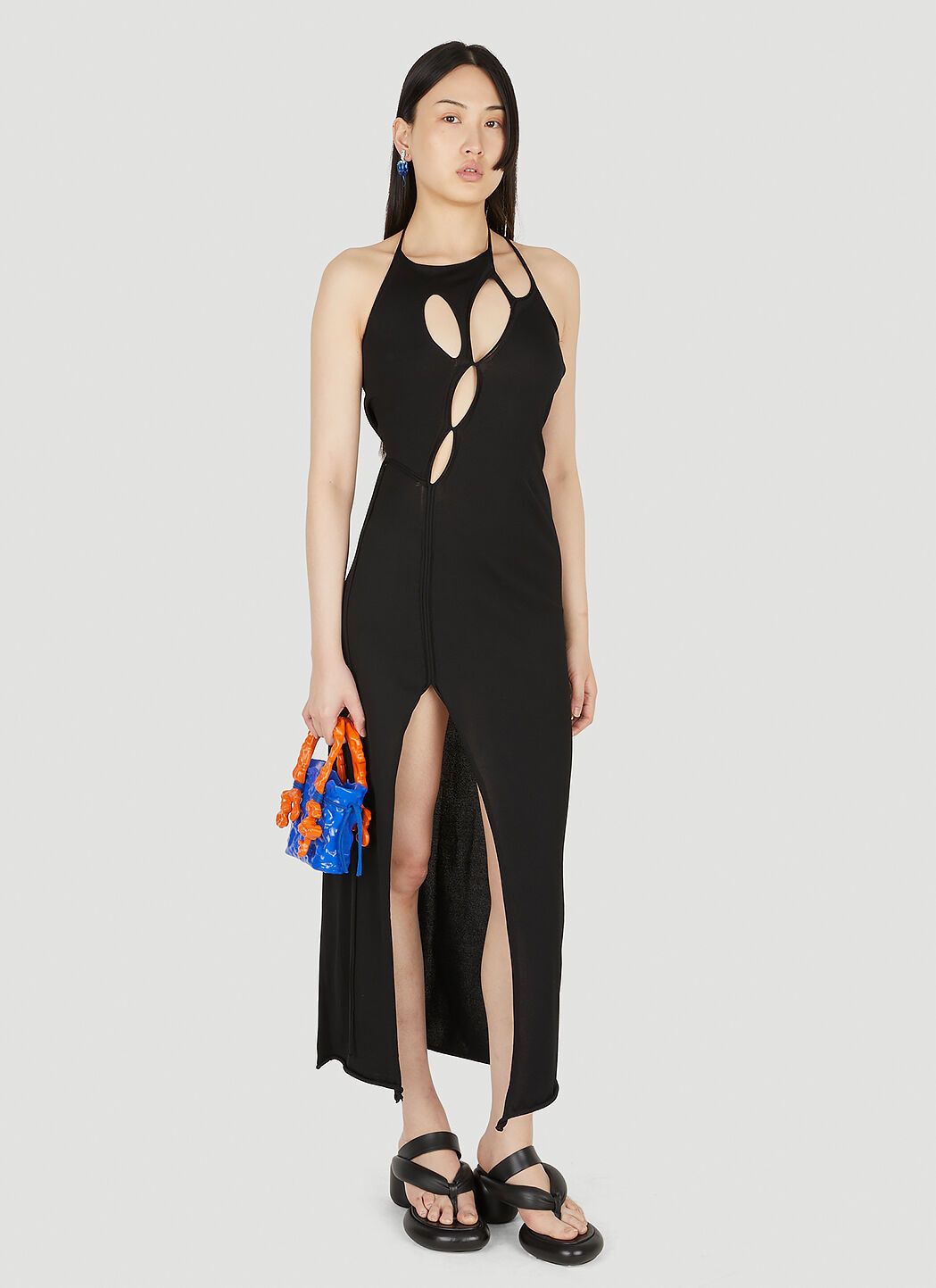 Ottolinger o1mle0524 Knit Strappy Dress in Black Size XS / US 0-2 / IT 36-38 - 1 Thumbnail