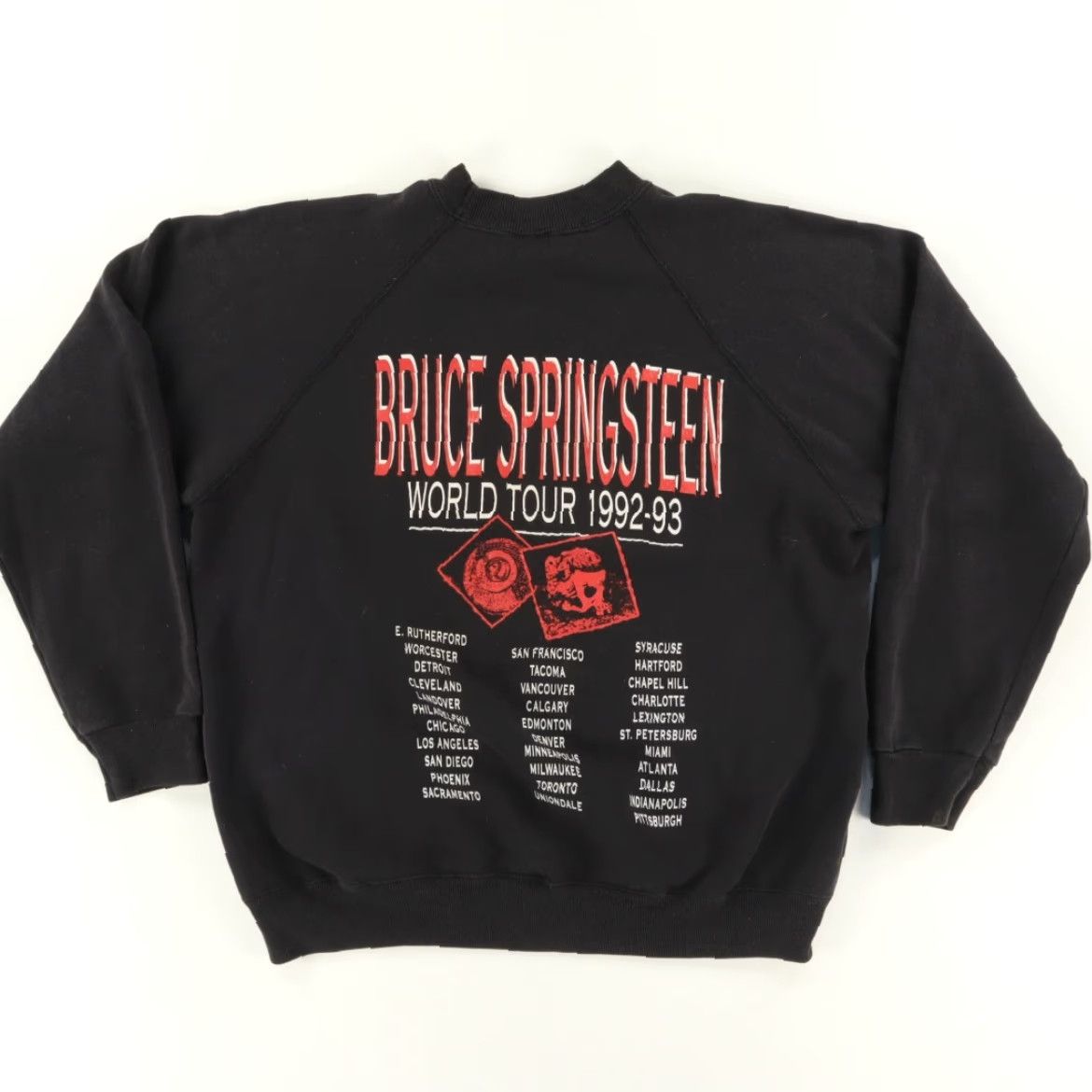 Hanes VTG Hanes Bruce Springsteen Tour 1992 Sweatshirt Black Men XL Shirt Size US XL / EU 56 / 4 - 4 Thumbnail