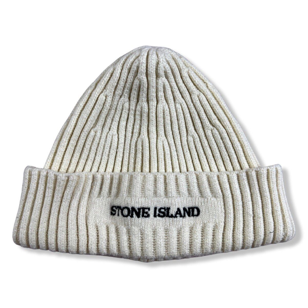 image of Stone Island Vintage Beanie in White, Men's