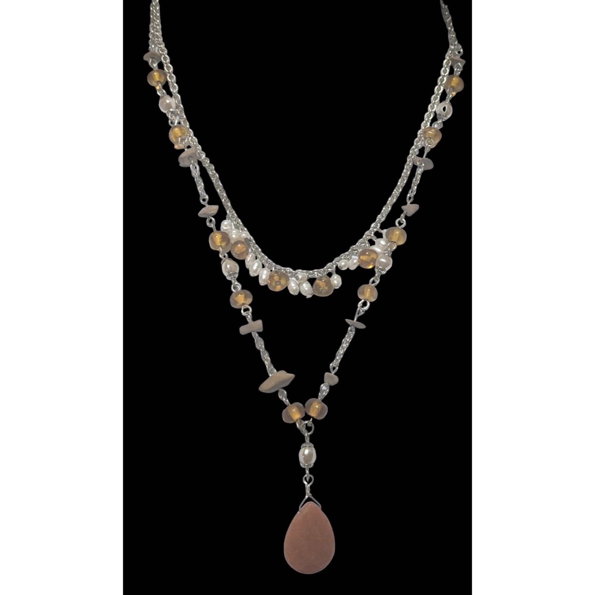 Other Avon Boho Layered Necklace With Gem And Pearl Beads Size ONE SIZE - 1 Thumbnail