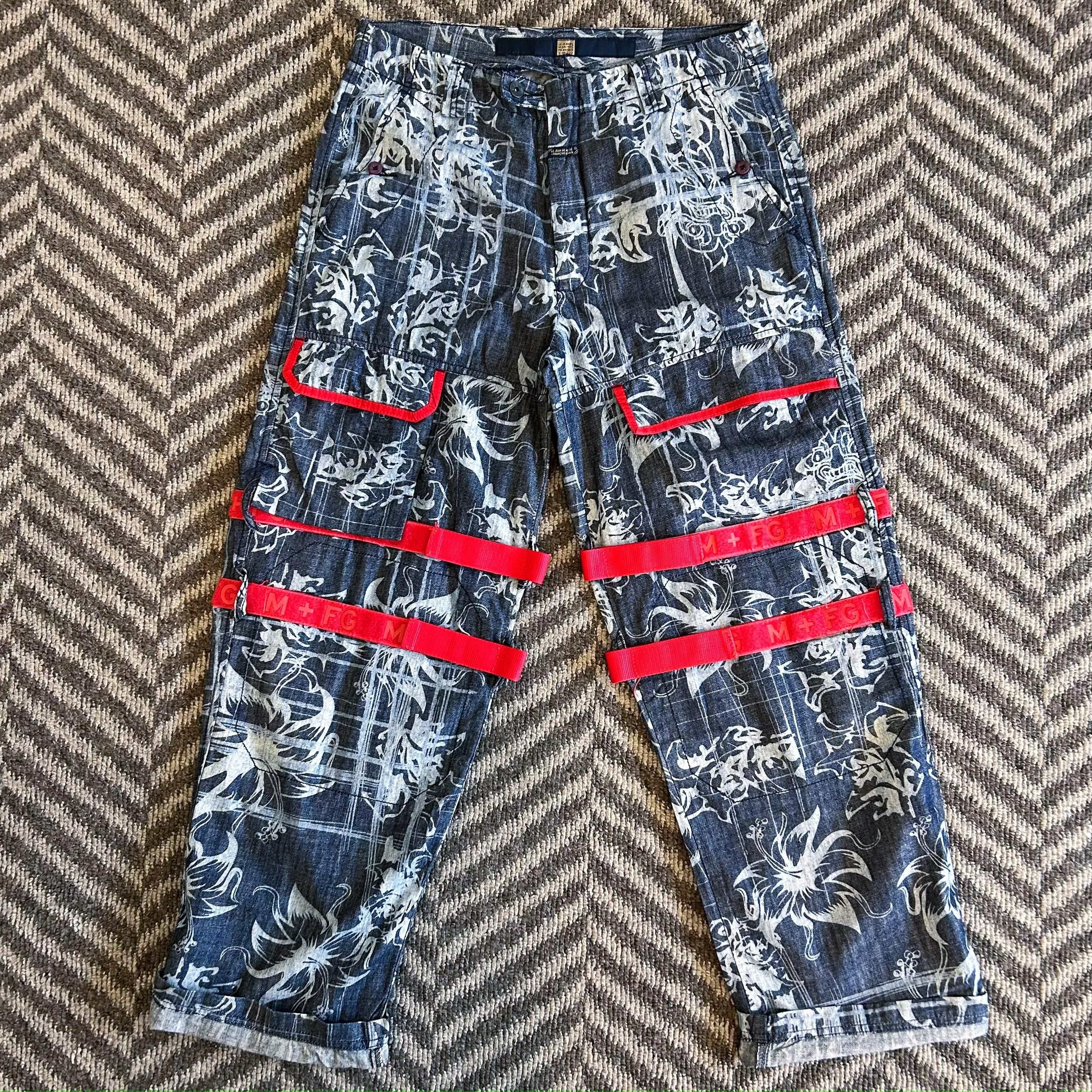 Vintage Unused Dyeing Strapes Jeans Men's W34L34