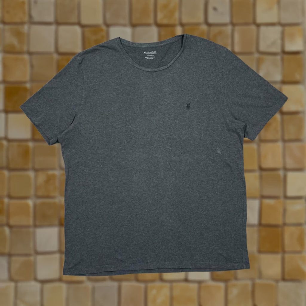 Allsaints Allsaints Grey Essential Embroidered Mini Logo Short Sleeve T-Shirt XXL Slim Fit Mens Size US XXL / EU 58 / 5 - 1 Thumbnail