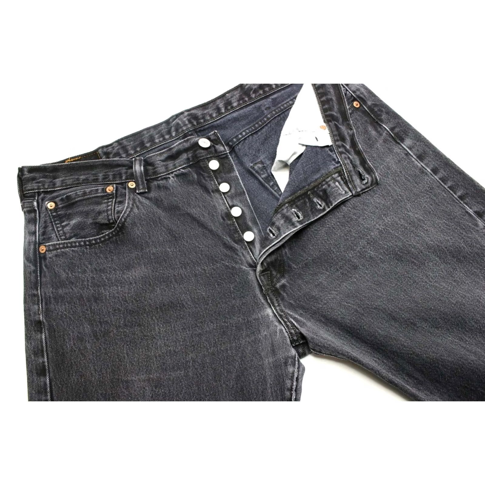 Levi's Levi's 501 Men's Jeans W38/L32 Straight Button Fly Denim Black Jeans Men Size US 38 / EU 54 - 4 Thumbnail
