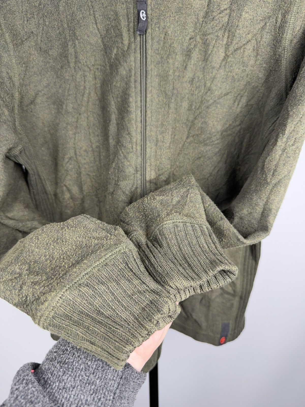 Conte of Florence 00s Conte of Florence Olive Fleece / Knit Zip Hoodie Italian Size M / US 6-8 / IT 42-44 - 8 Thumbnail