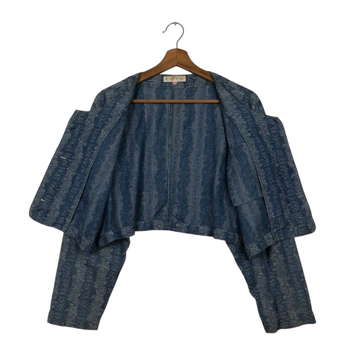 Vintage 📌Rich Blue Vintage Cropped Jacket Simple Life Issey Miyake Size M / US 6-8 / IT 42-44 - 14 Thumbnail