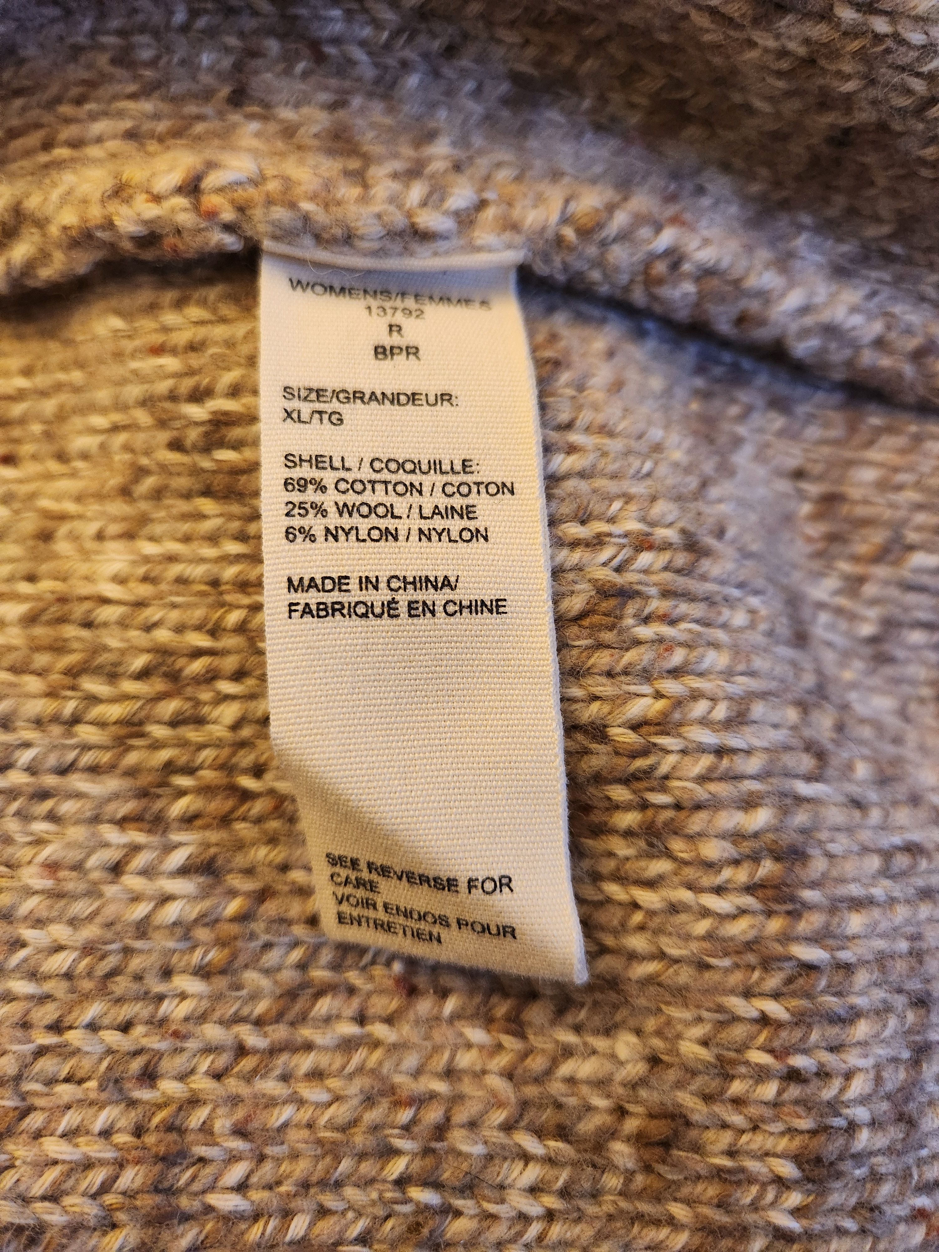 Woolrich Woolen Mills Cotton/Wool Open Front Hooded Southwest Designed Cardigan Size XL / US 12-14 / IT 48-50 - 3 Thumbnail