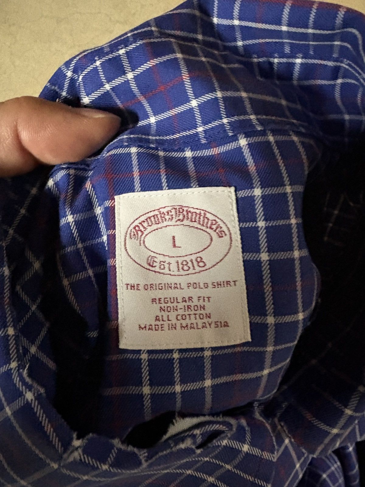Brooks Brothers Vintage 00’s Brooks Brothers Long Sleeve Shirt Blue Plaid Size US L / EU 52-54 / 3 - 4 Thumbnail