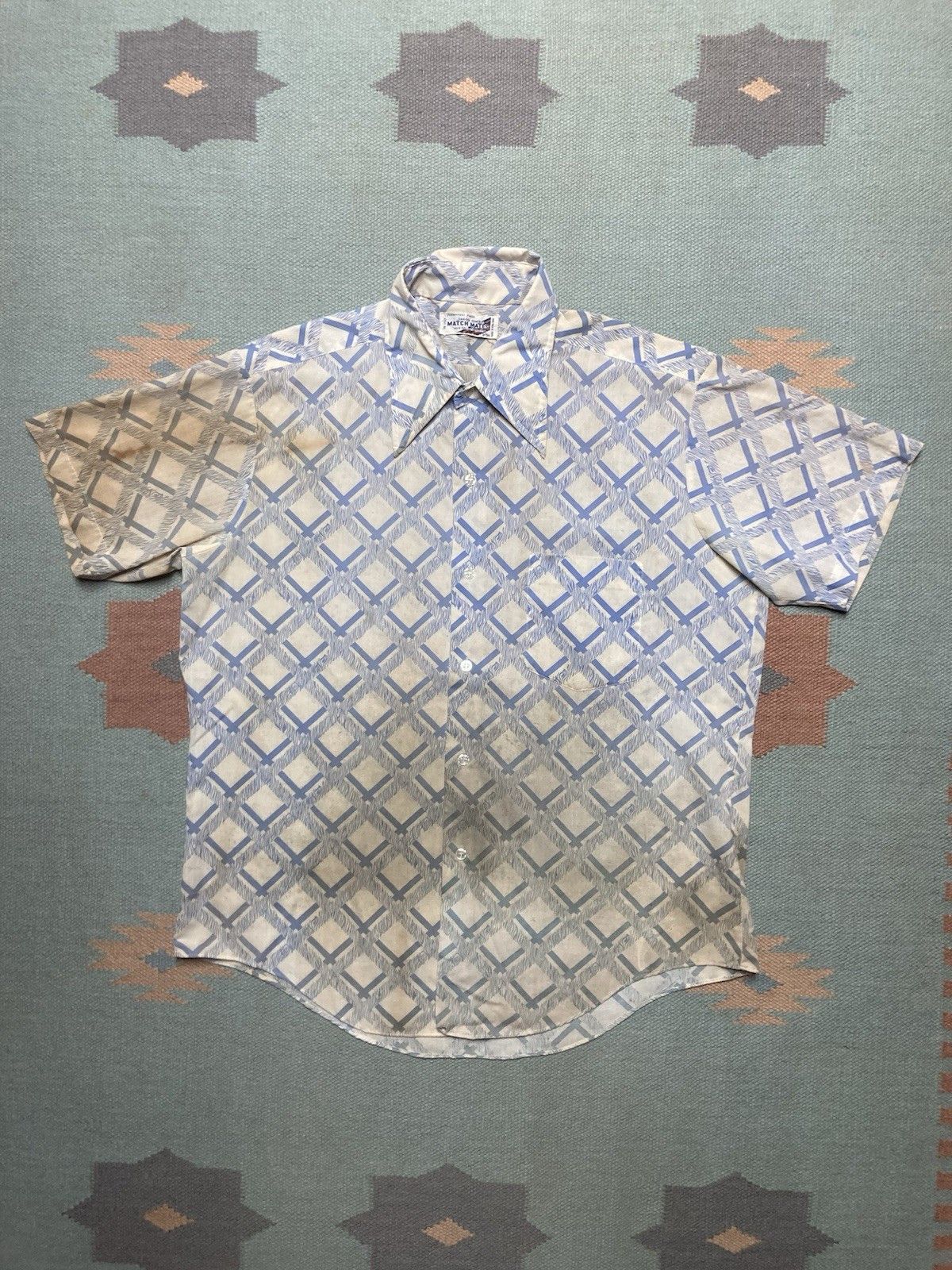 Vintage Vintage 70s button shirt dagger collar psychedelic large Size US L / EU 52-54 / 3 - 1 Thumbnail