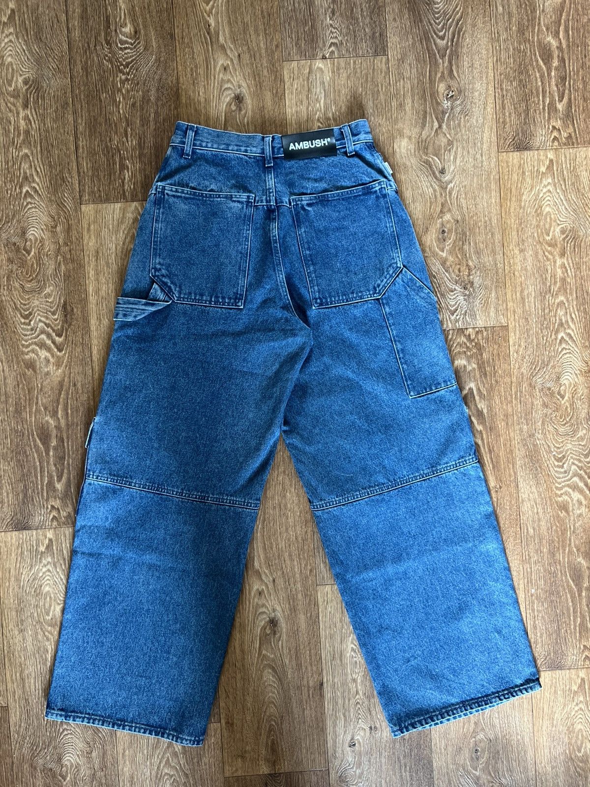 Ambush Design New Ambush Pockets Denim Cargo Pants Mid Blue by AMBUSH® Size US 30 / EU 46 - 2 Thumbnail