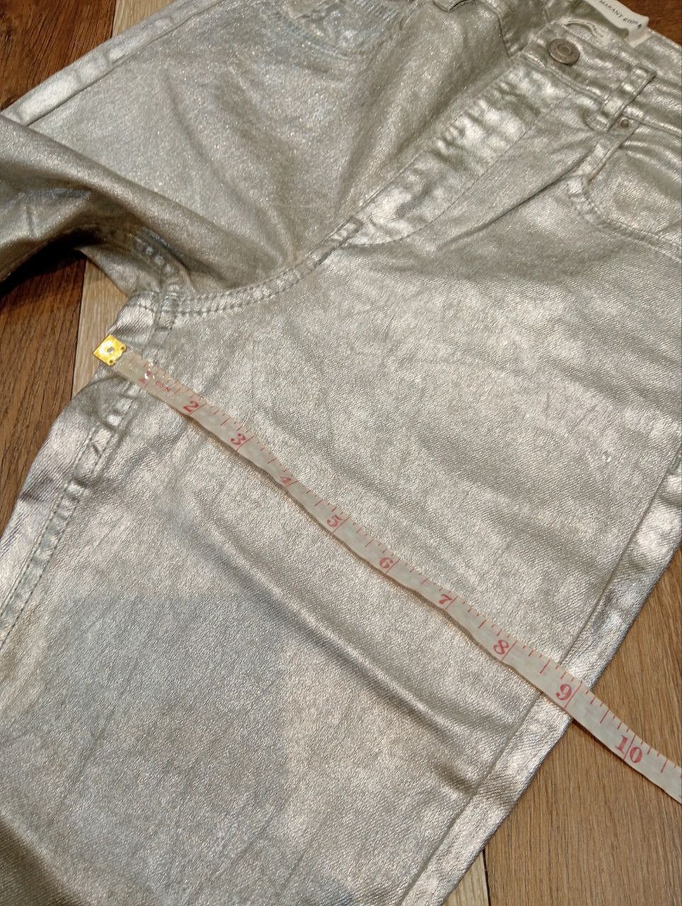 Isabel Marant ISABEL MARANT ETOILE SILVER COATED METALLIC SKINNY JEANS Size 25" / US 0 / IT 36 - 15 Thumbnail