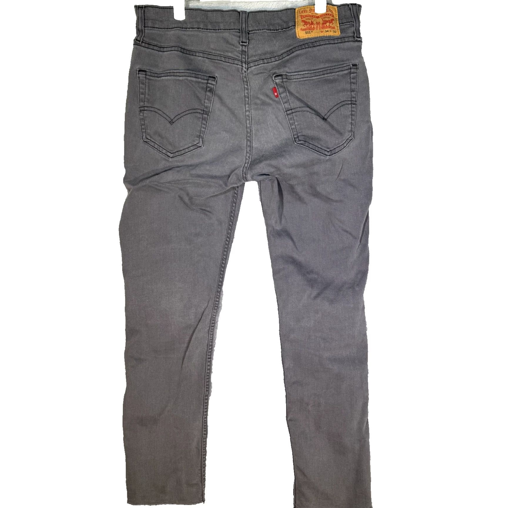 Levi's Levi's 511 Jeans Mens 34x32 Gray Slim Fit Stretch Tapered Leg Denim Pants Zip Fly Shirt? Size US 34 / EU 50 - 2 Thumbnail