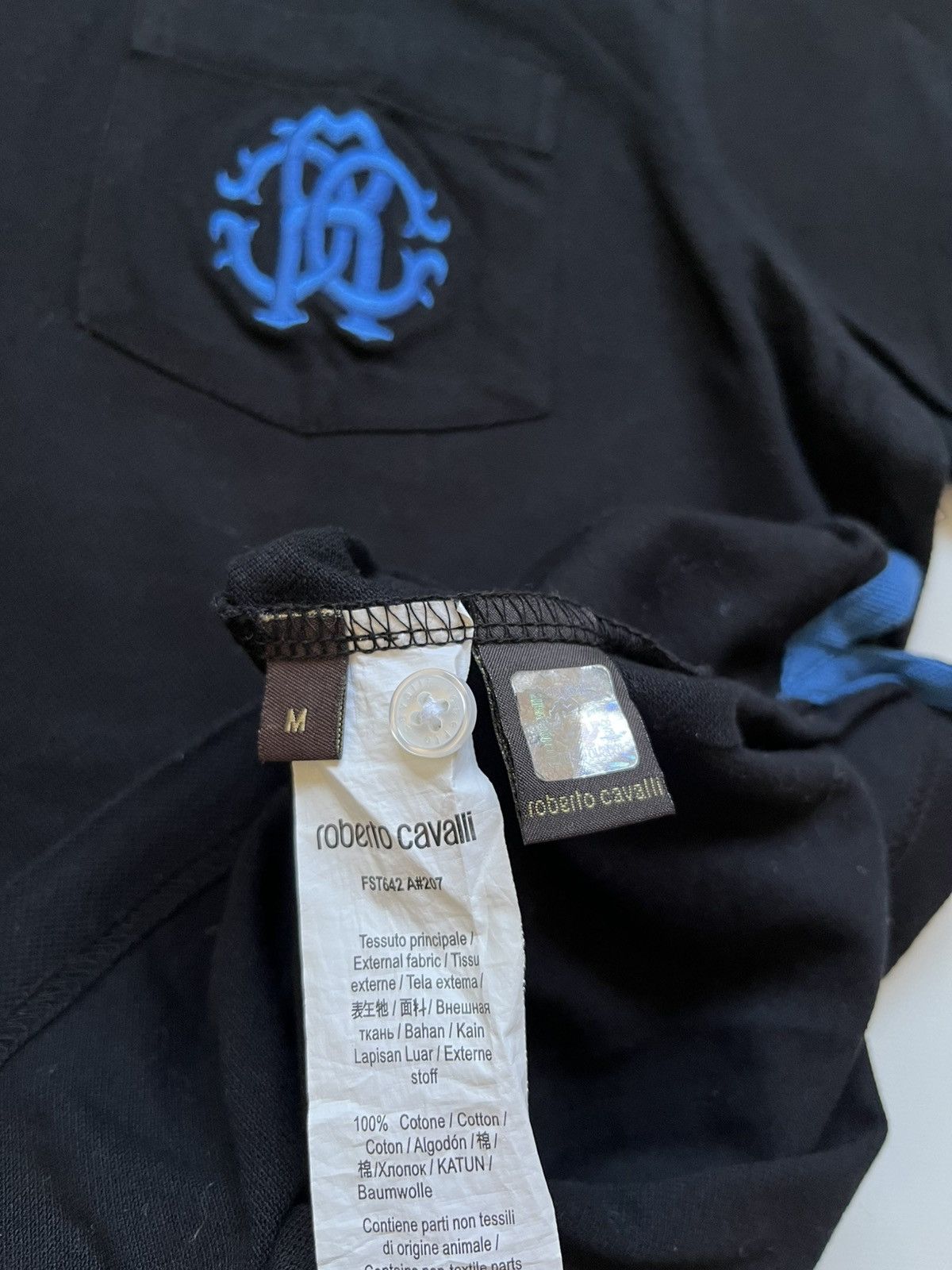 Roberto Cavalli Authentic Roberto Cavalli Contrast Collar Polo with RC Logo Size US M / EU 48-50 / 2 - 5 Thumbnail