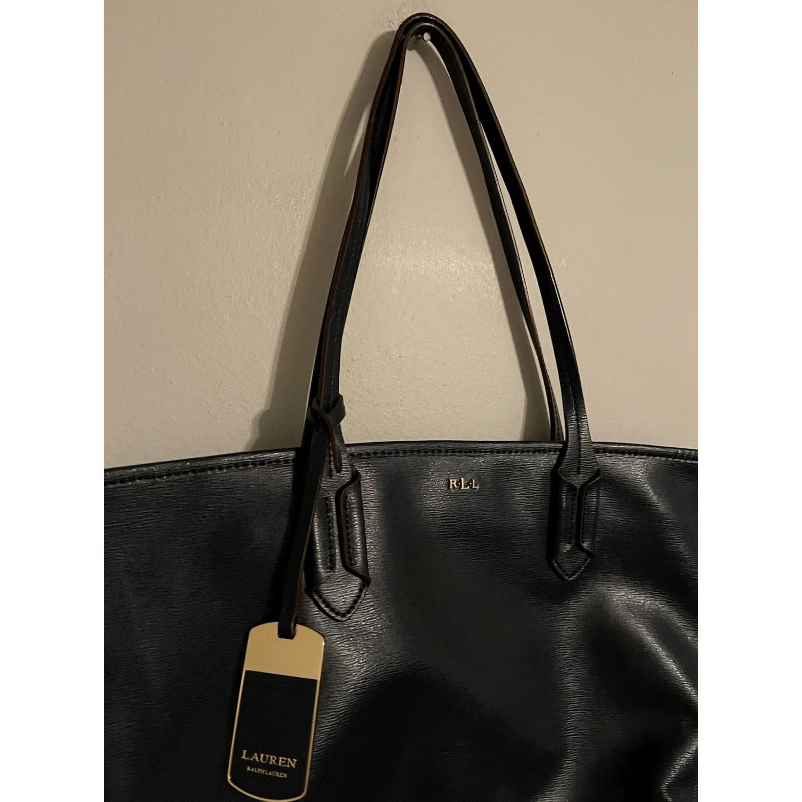 Ralph Lauren Lauren Ralph Lauren LRL Navy Blue Gold Accents Shoulder Bag Size ONE SIZE - 2 Thumbnail