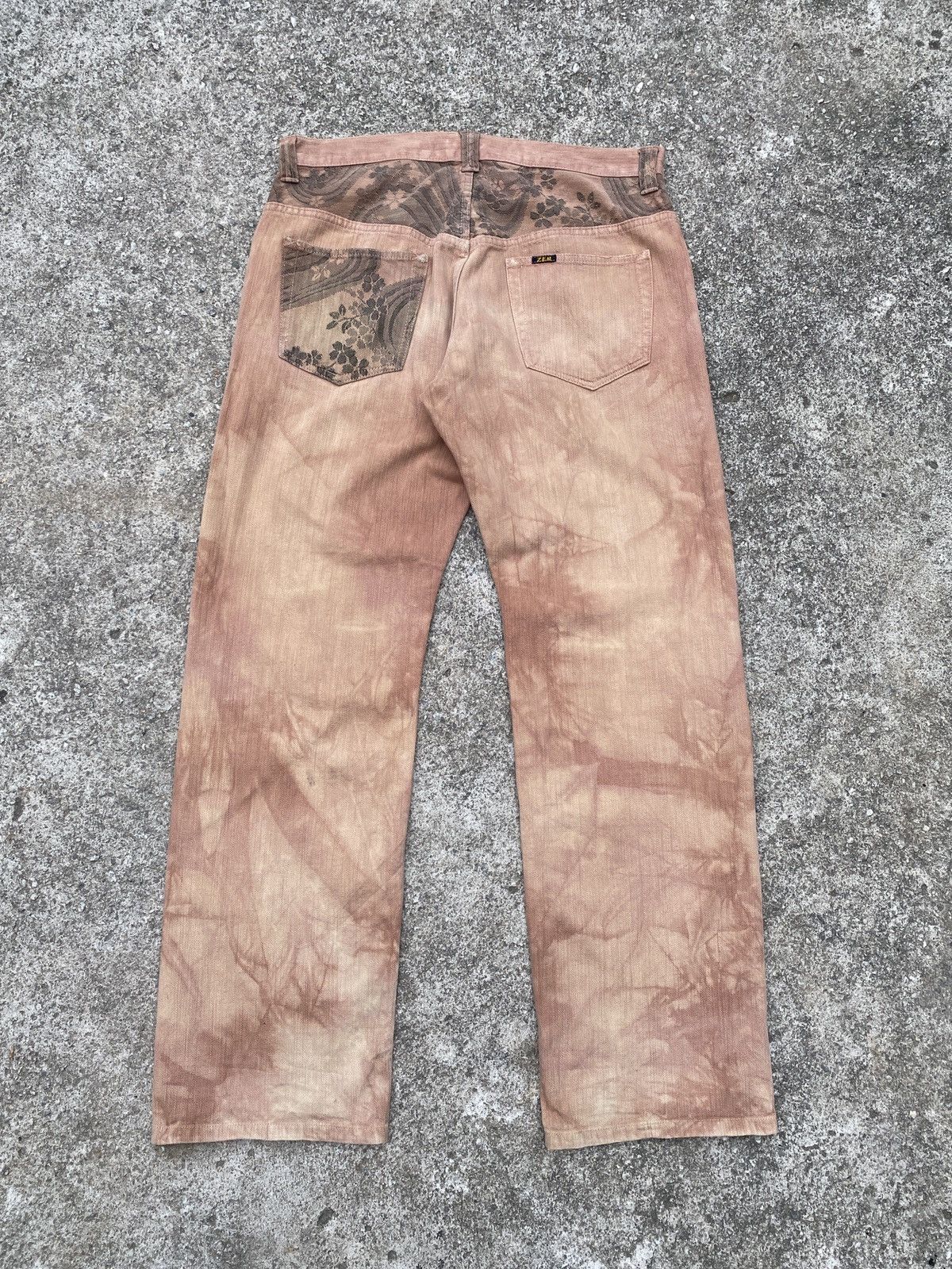 Japanese Brand 1990s - Zen Kyoto Traditional Japan Motif Washed Denim Size US 34 / EU 50 - 4 Thumbnail