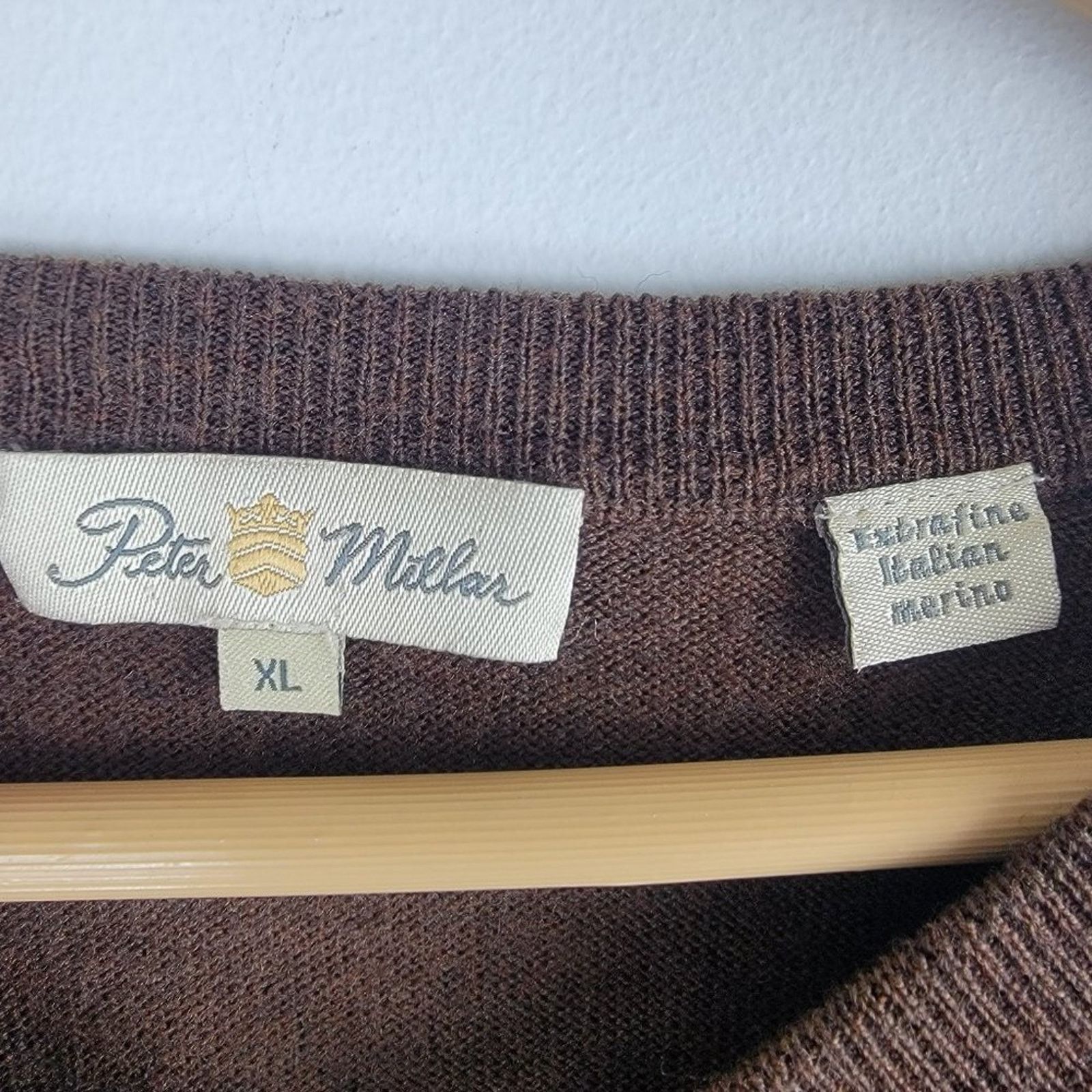 Peter Millar Peter Millar Italian Merino Wool Sweater Long Sleeve Brown Size US XL / EU 56 / 4 - 4 Thumbnail