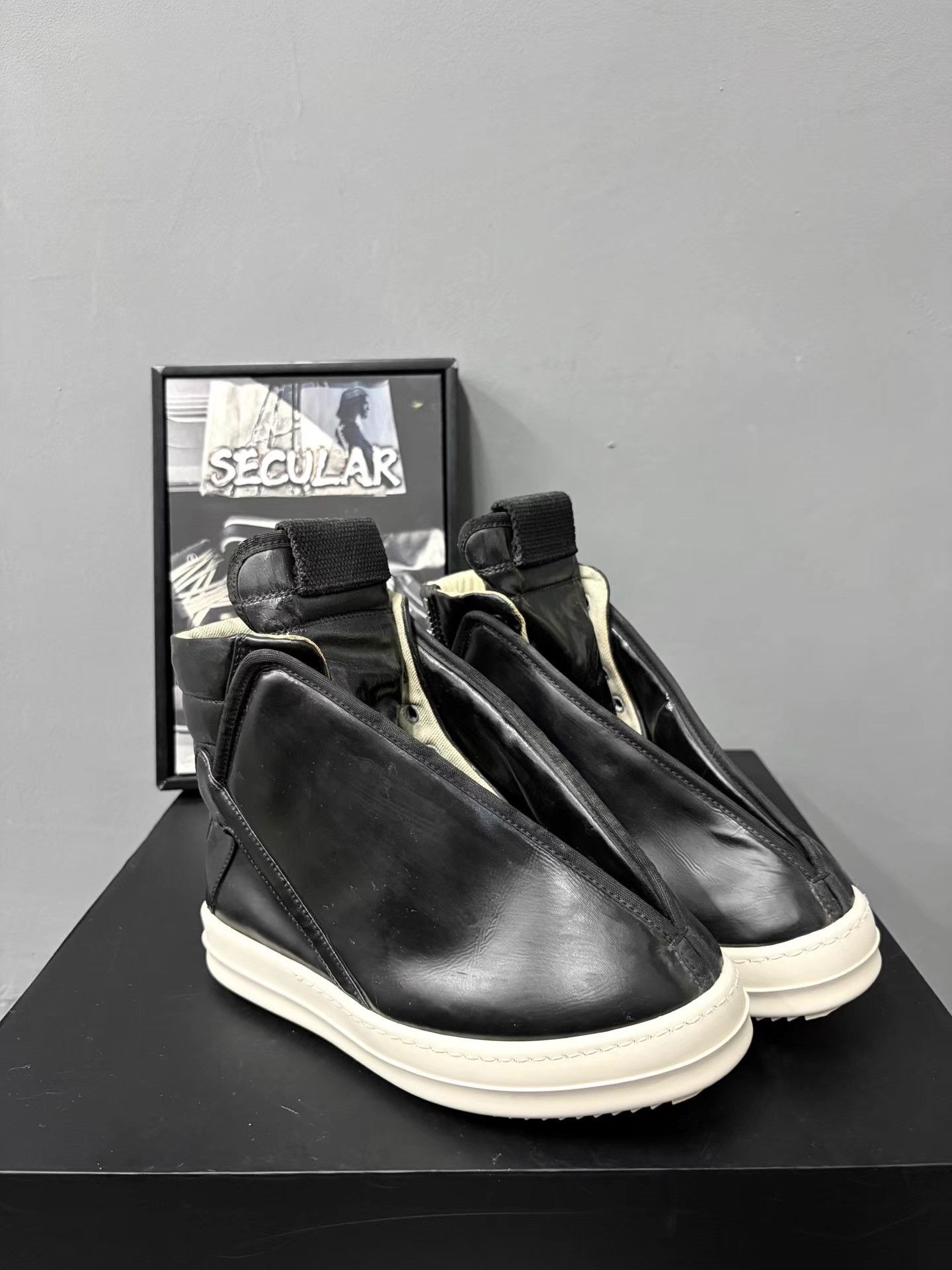Rick Owens Rick Owens 17SS Leather Big Plane Hoof Dunk Closed Boots K34 Size US 6 / IT 36 - 3 Thumbnail