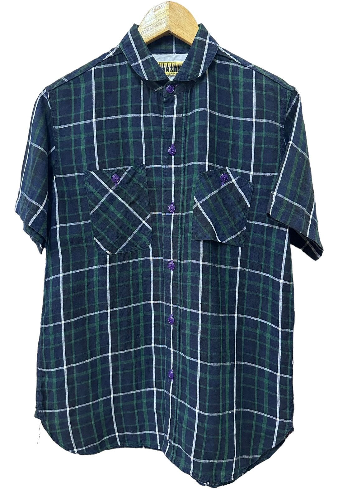 🇯🇵 NOBLEMINE Checked Button Up Linen Shirts