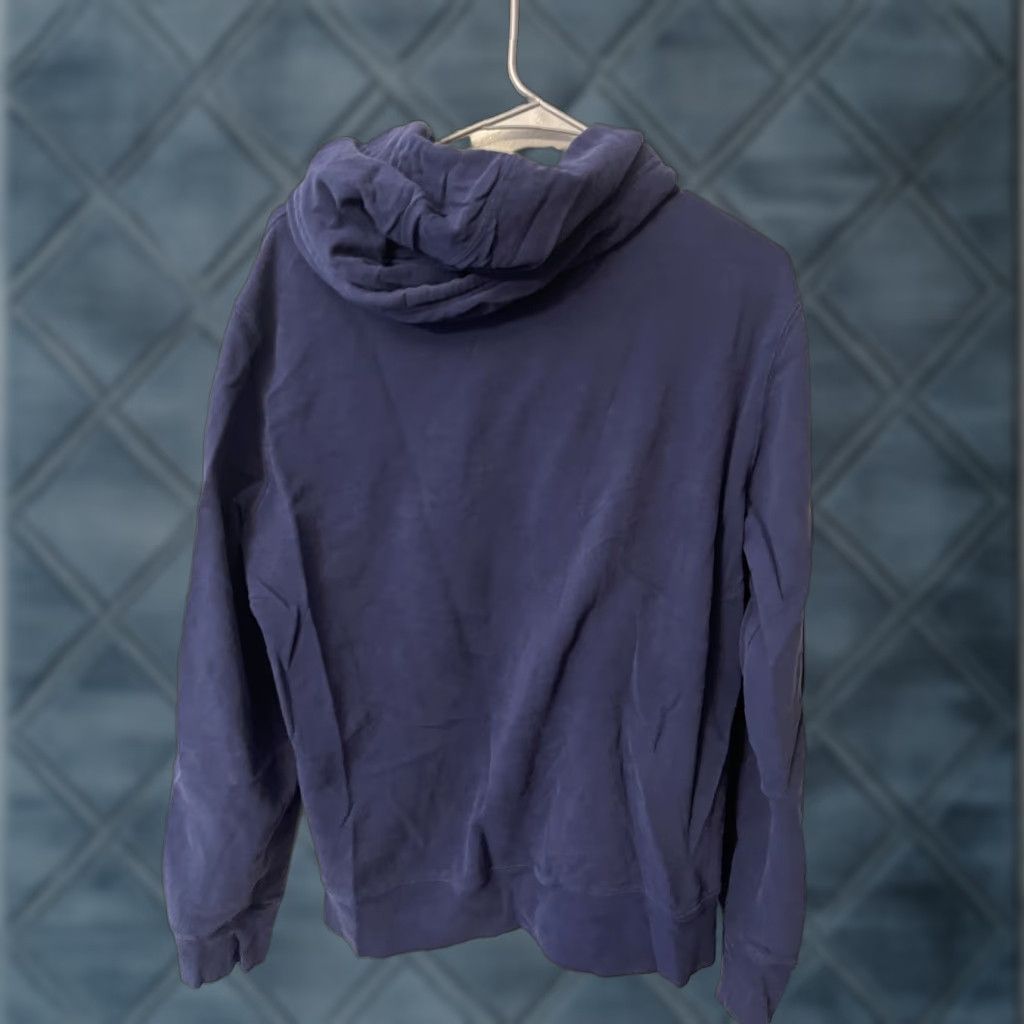 Lucky Brand VINTAGE Lucky Brand Pullover Hoodie Grunge Distressed Sz M Navy Blue Washed & Worn Grip Logo Nike? Size US M / EU 48-50 / 2 - 1 Thumbnail