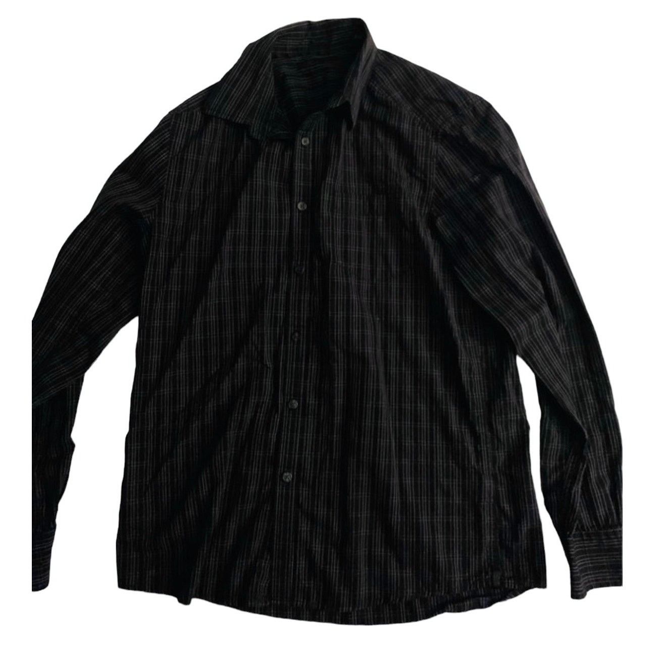Kenneth Cole Kenneth Cole New York Dress Shirt Long Sleeve - Black & Gray Size US M / EU 48-50 / 2 - 6 Thumbnail