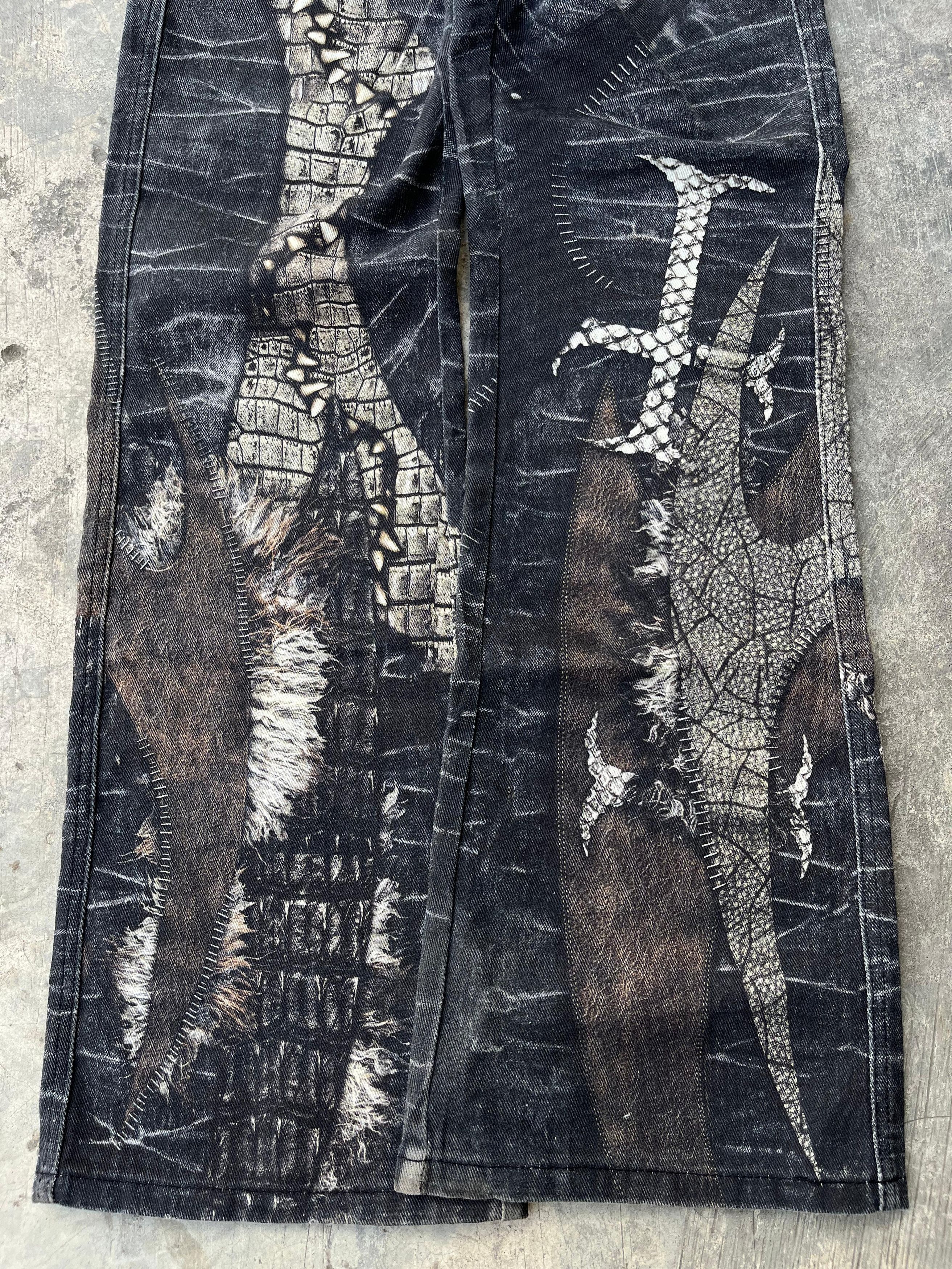 If Six Was Nine Unbrand Pyton Pattern Flared Pants Size US 29 - 3 Thumbnail