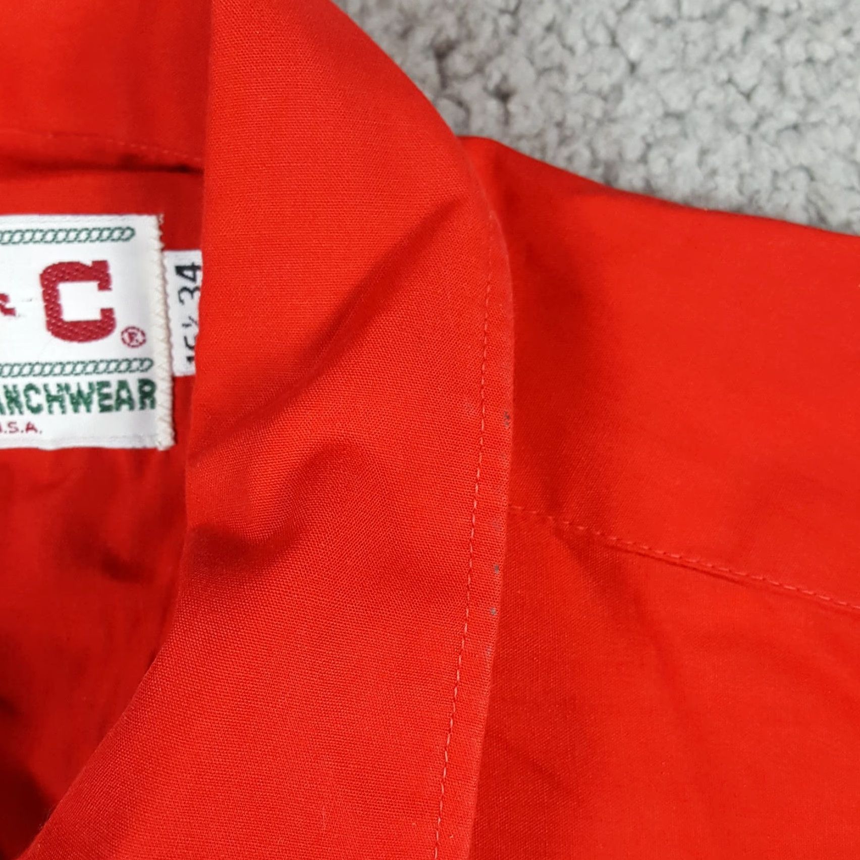 Vintage VINTAGE H Bar C Ranchwear Western Pearl Snap Shirt 70s Rockabilly Size 16 1/2 Red Cotton Polyester Shirt Size US L / EU 52-54 / 3 - 4 Thumbnail