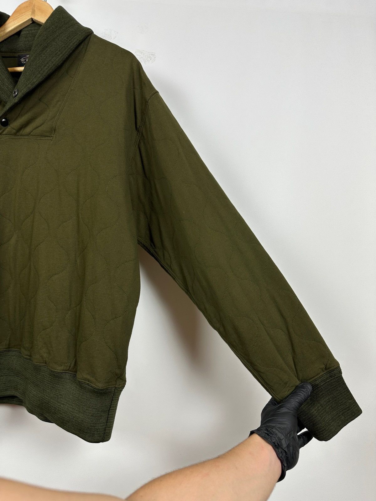 RRL Ralph Lauren RRL Ralph Lauren Khaki Quilted Shawl Collar Sweatshirt Size US XL / EU 56 / 4 - 14 Thumbnail