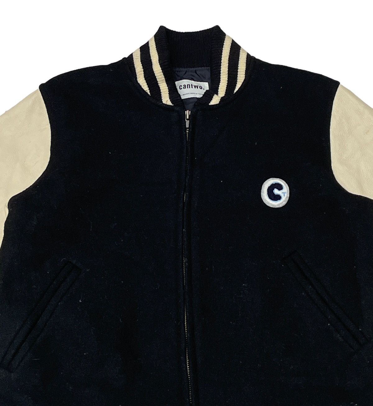 Japanese Brand × Vintage Vintage Japanese Brand Cantwo Varsity Leather Jacket 1990s Size US S / EU 44-46 / 1 - 3 Thumbnail