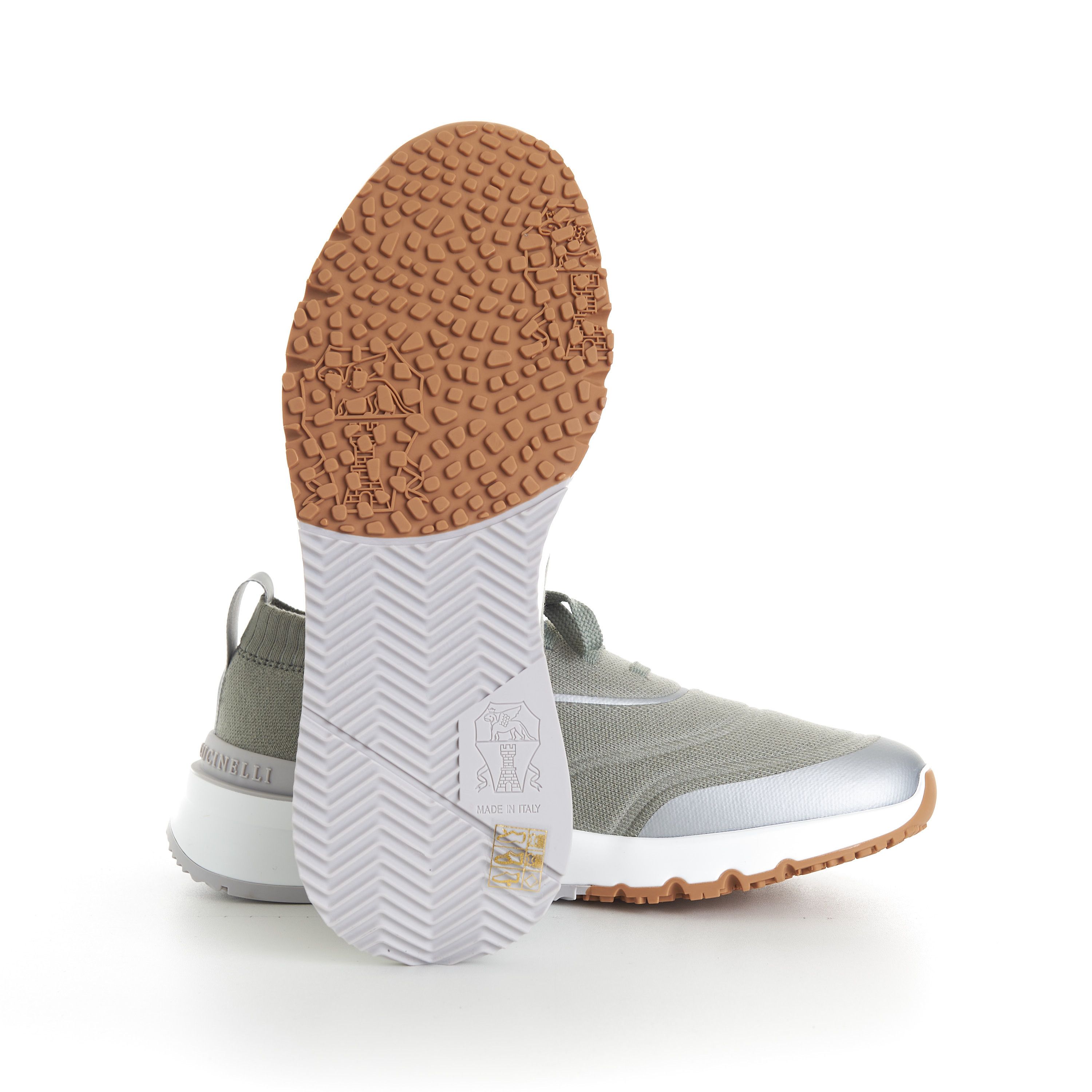 Brunello Cucinelli Techno Cotton Knit Runners With Heat-Bonded Details Size US 6 / EU 39 - 11 Thumbnail