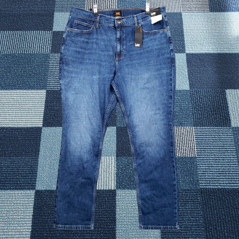 Lee Lee Jeans Womens 16 Blue Slim Straight Denim Stretch Heritage Blurred Nights NEW Size 38" / US 16 / IT 52 - 1 Thumbnail