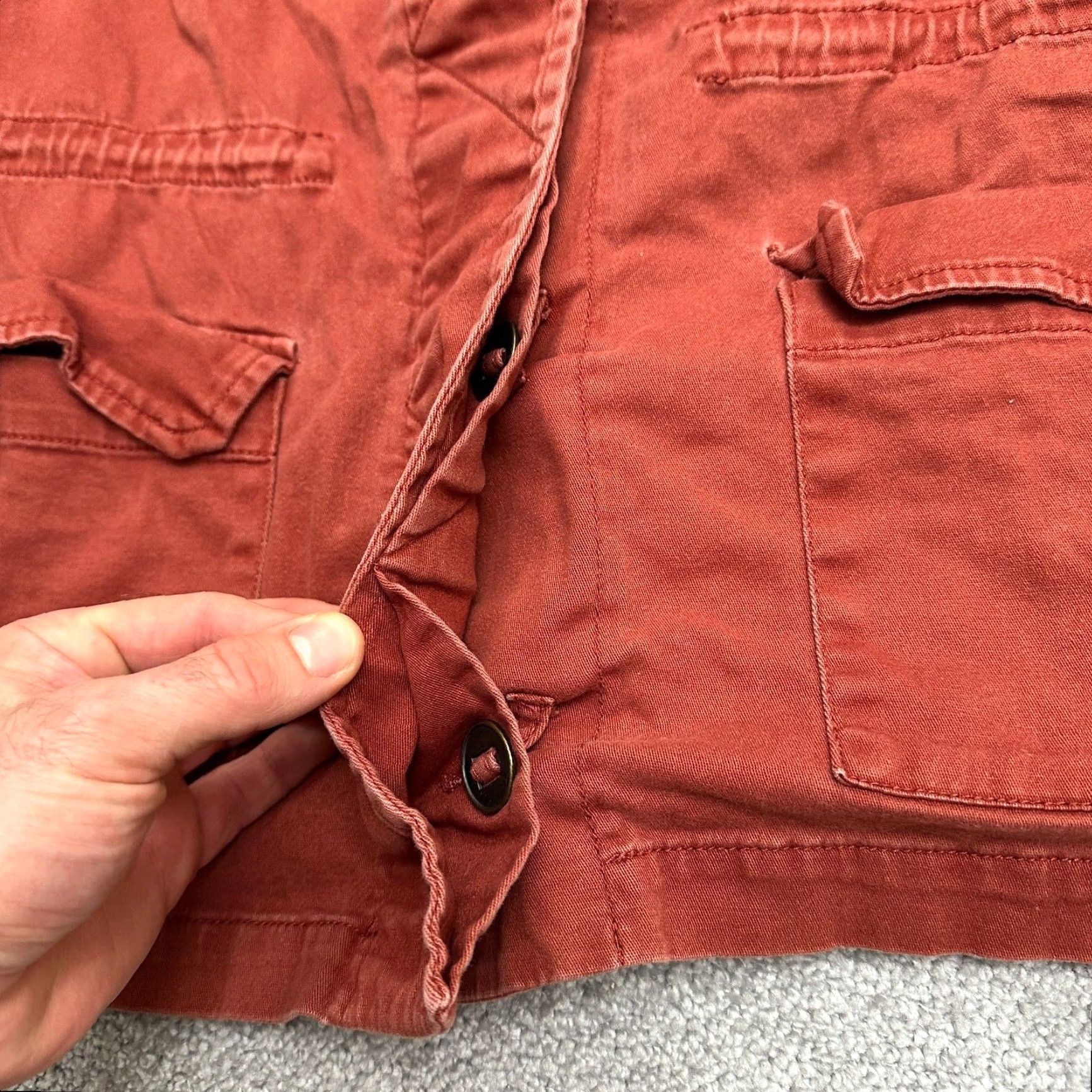 Vintage Chadwicks Utility Jacket Womens Medium Orange Cotton Casual Outdoor Long Sleeve Size M / US 6-8 / IT 42-44 - 4 Thumbnail
