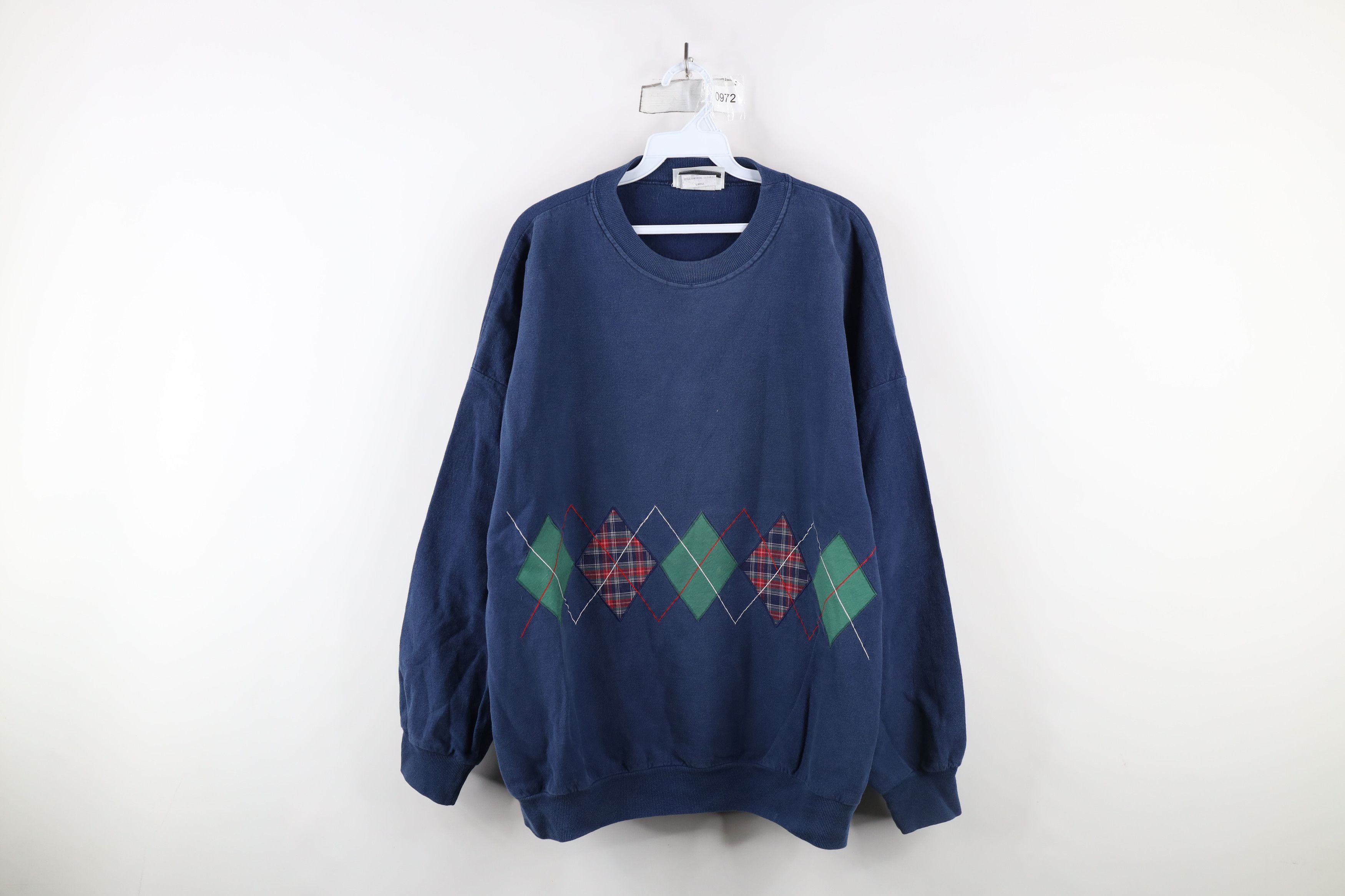 Vintage Vintage 90s Streetwear Diamond Crewneck Sweatshirt USA Size US L / EU 52-54 / 3 - 1 Thumbnail