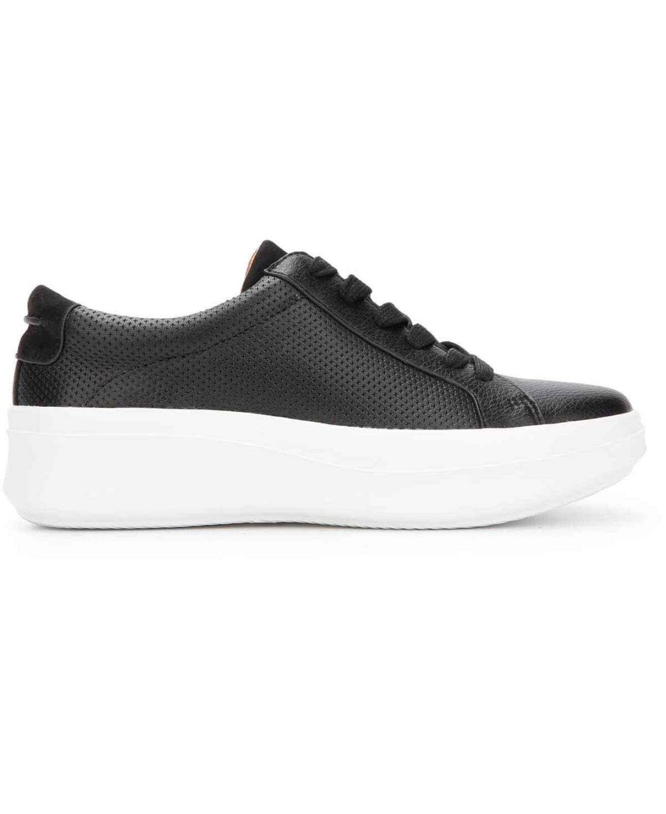 Other Gentle Souls by Kenneth Cole Black Leather Rosette Sneakers Size US 5 / IT 35 - 2 Thumbnail
