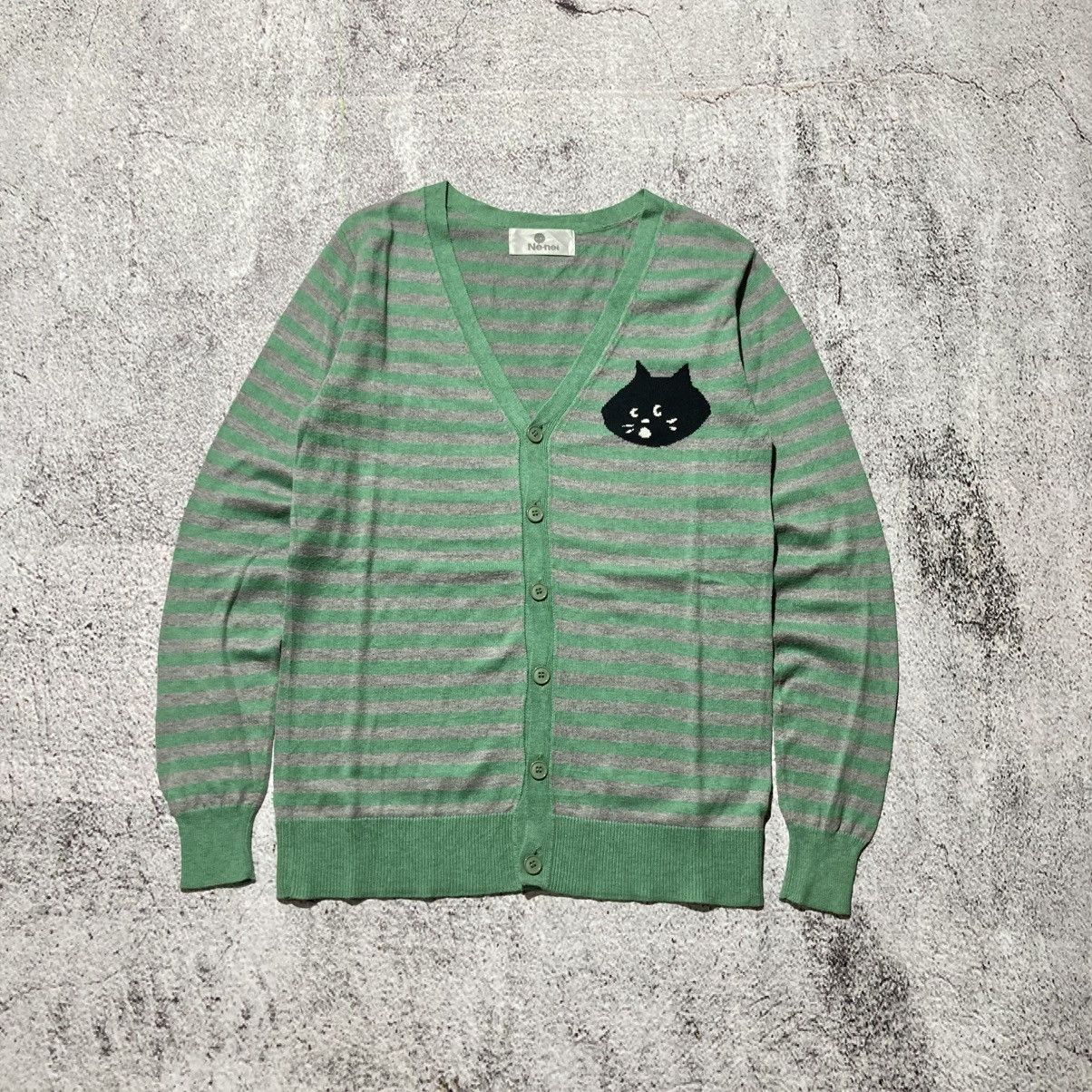 Ne-Net Vintage Issey Miyake Ne-Net Cat Logo Stripe Cardigan Size US S / EU 44-46 / 1 - 1 Thumbnail
