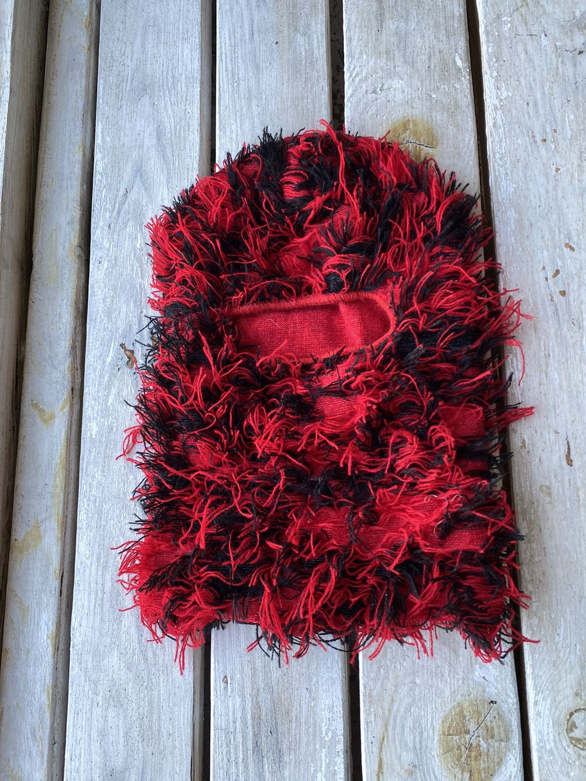 Japanese Brand Balaclava Distressed Knitted Fuzzy Beanie Hat Size ONE SIZE - 1 Thumbnail