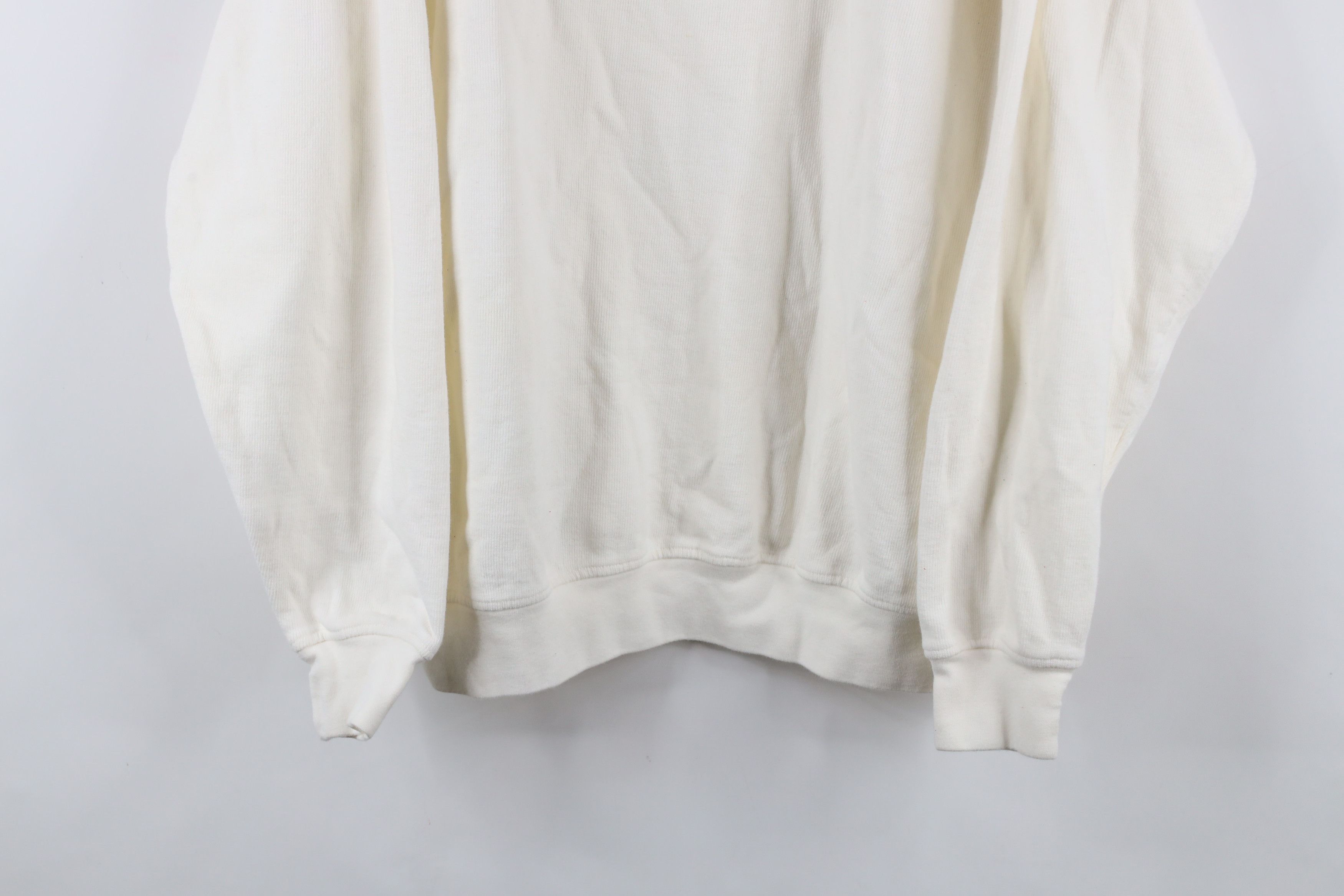 Vintage Vintage 90s Streetwear Blank Ribbed Knit Sweater White Size US L / EU 52-54 / 3 - 3 Thumbnail