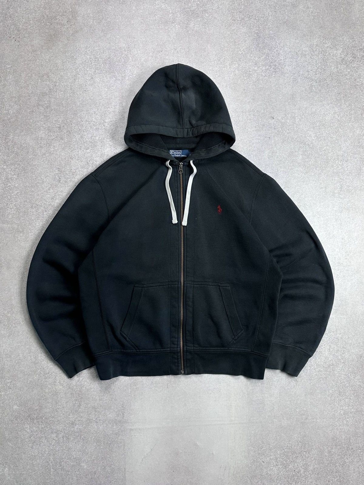Vintage 90s Polo Ralph Lauren Heavy Cotton Zip Hoodie L