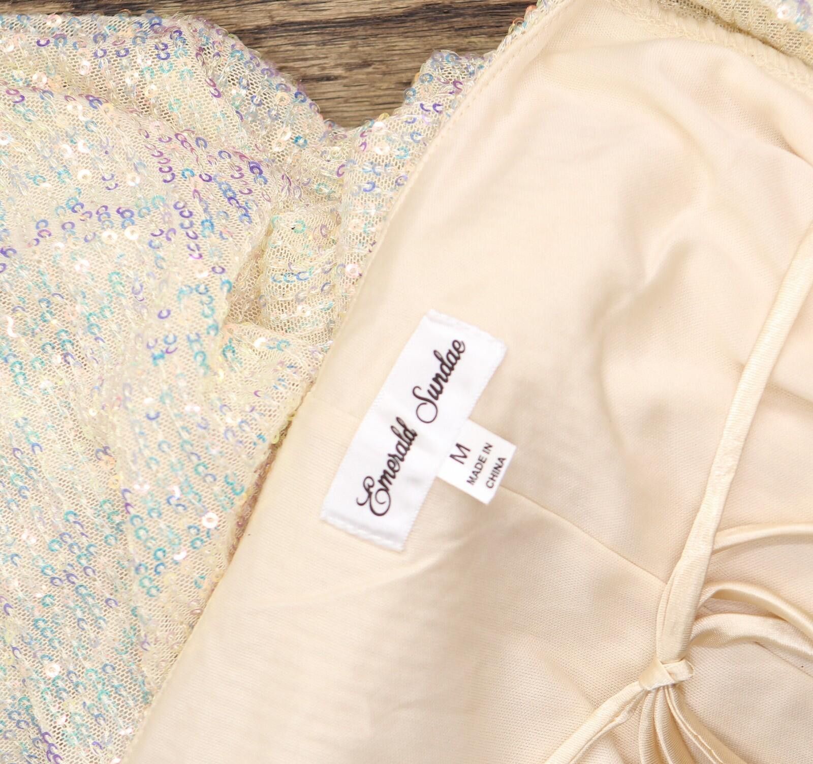 Other Nwt Emerald Sundae Bodycon Mini Dress Cream Off White M Size M / US 6-8 / IT 42-44 - 5 Thumbnail