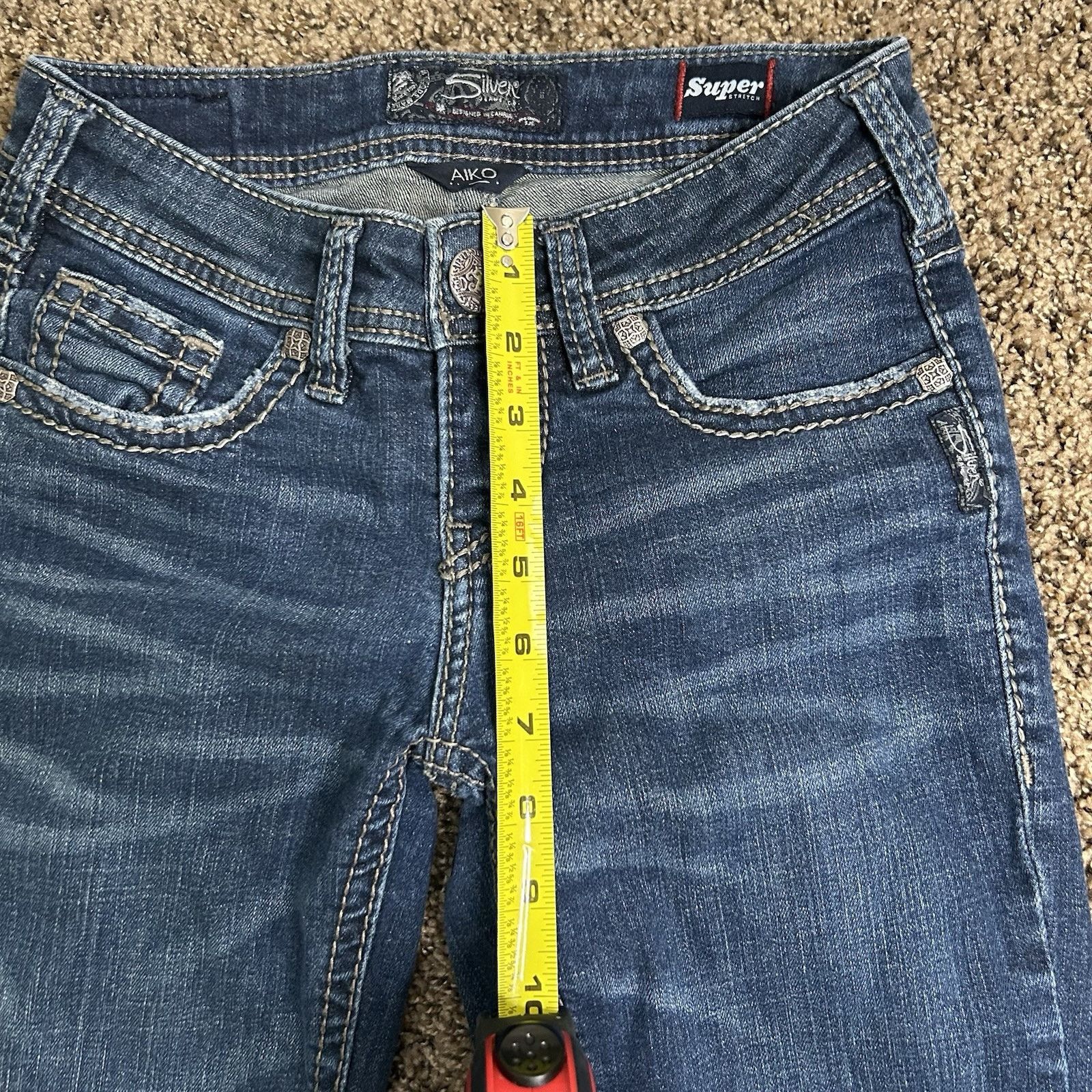 Silver Jeans Co. Silver Jeans Women W26xL33 AIKO Mid Boot Bootcut Stretch Fit Size 26" / US 2 / IT 38 - 16 Thumbnail