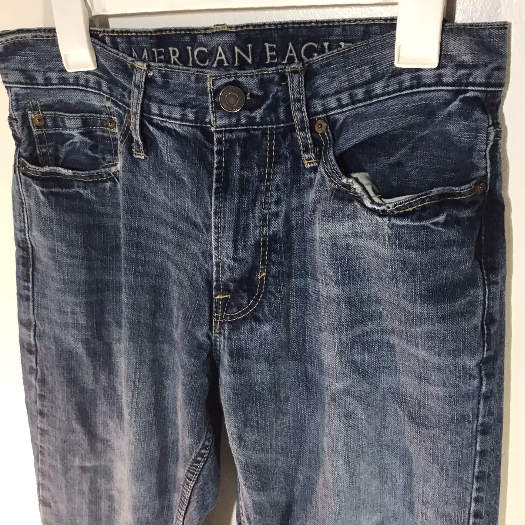 American Eagle Outfitters VINTAGE American Eagle Relaxed Fit Jeans Men 30X32 Blue Cotton Medium Wash Grunge Size US 30 / EU 46 - 2 Thumbnail