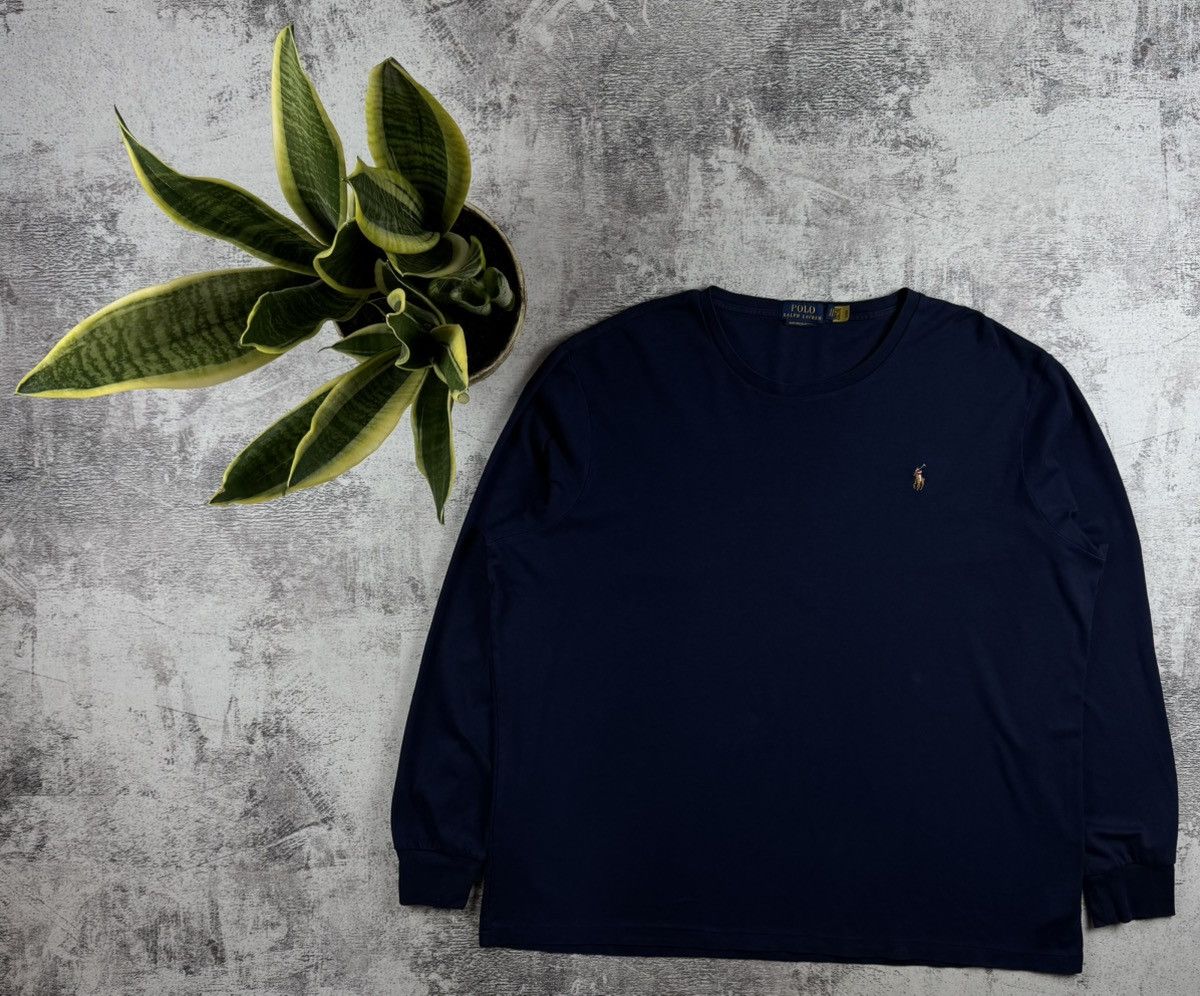 Polo Ralph Lauren Polo Ralph Lauren XXL Cotton Slim Fit Crew Neck Long-Sleeve Blue T Shirt Jersey Size US XXL / EU 58 / 5 - 1 Thumbnail