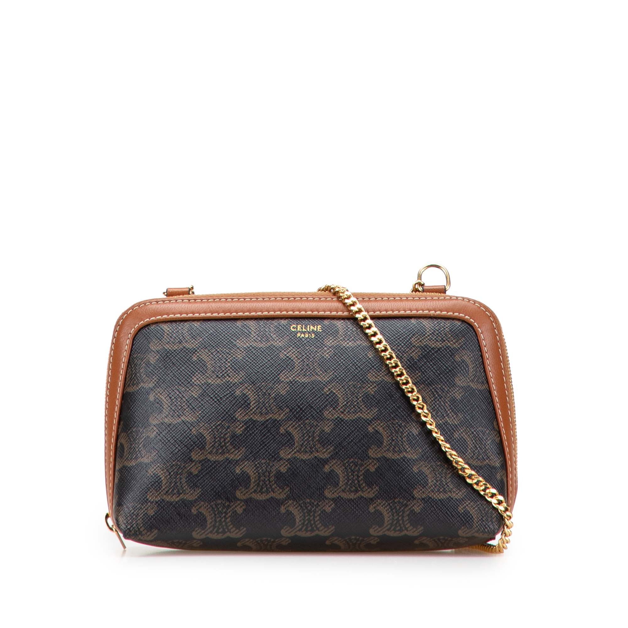 Celine Celine Triomphe Coated Canvas Clutch On Chain Size ONE SIZE - 1 Thumbnail