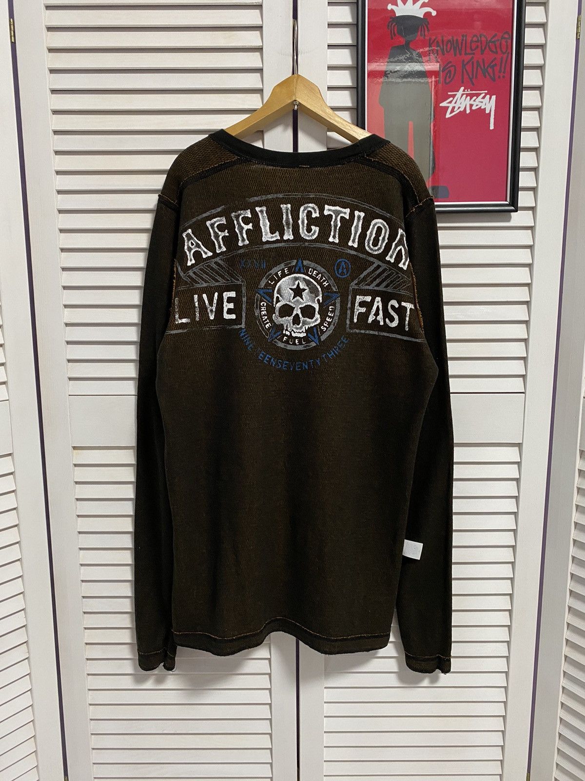 Affliction Shirt Long Sleeve Affliction Reversible Thermal Gothic Size US M / EU 48-50 / 2 - 9 Thumbnail