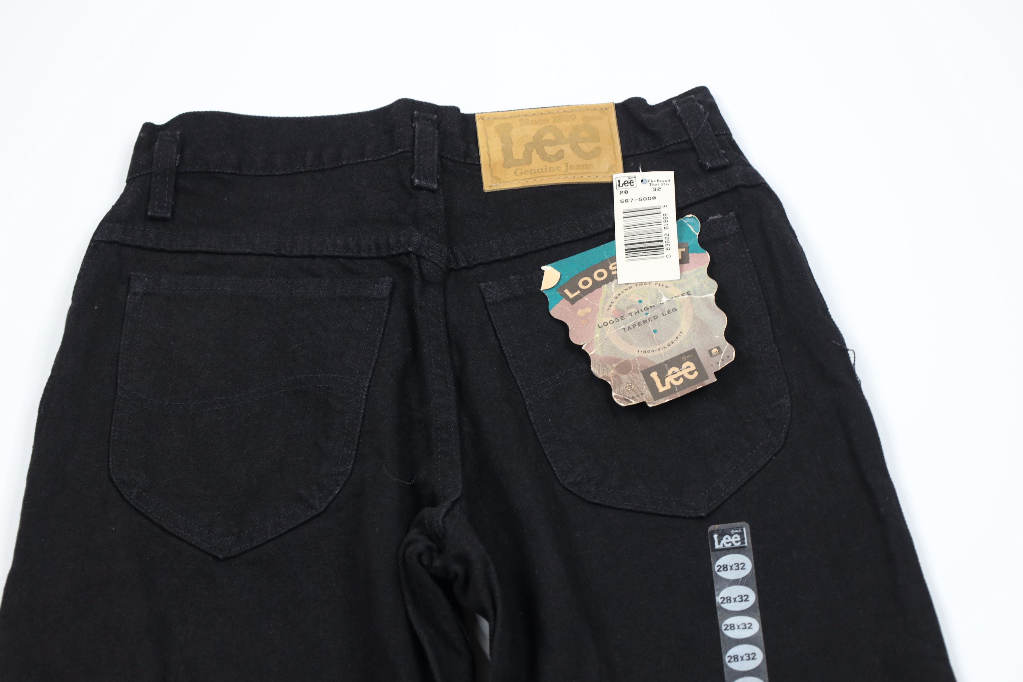 Lee Deadstock Vintage 90s Lee Tapered Leg Denim Jeans Black USA Size US 28 / EU 44 - 13 Thumbnail