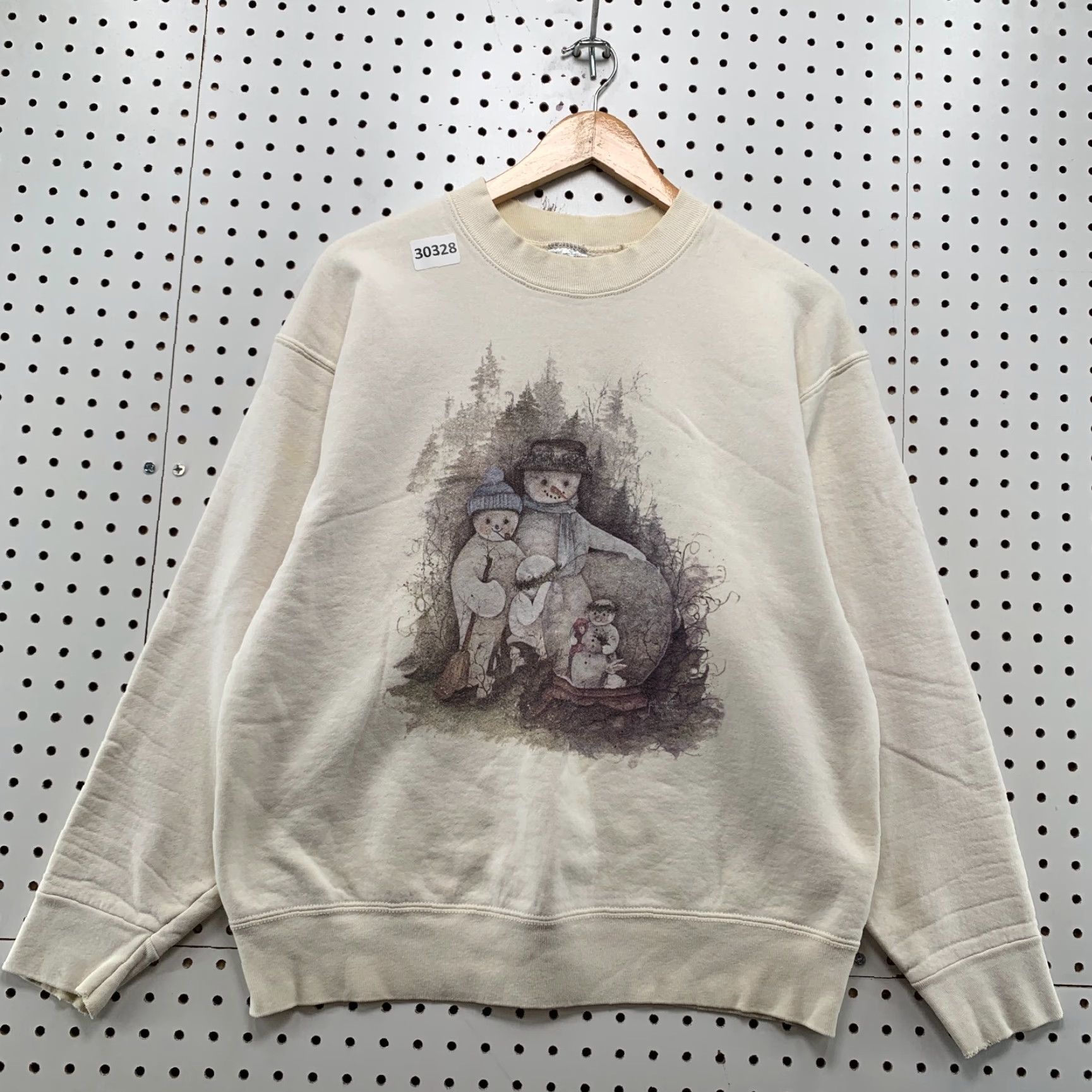 Fruit Of The Loom VINTAGE Snowman Campfire Winter Graphic Crewneck Sweatshirt Men M White 90s Christmas Winter Fruit of the Loom Sweatshirt Mens Size US M / EU 48-50 / 2 - 5 Thumbnail