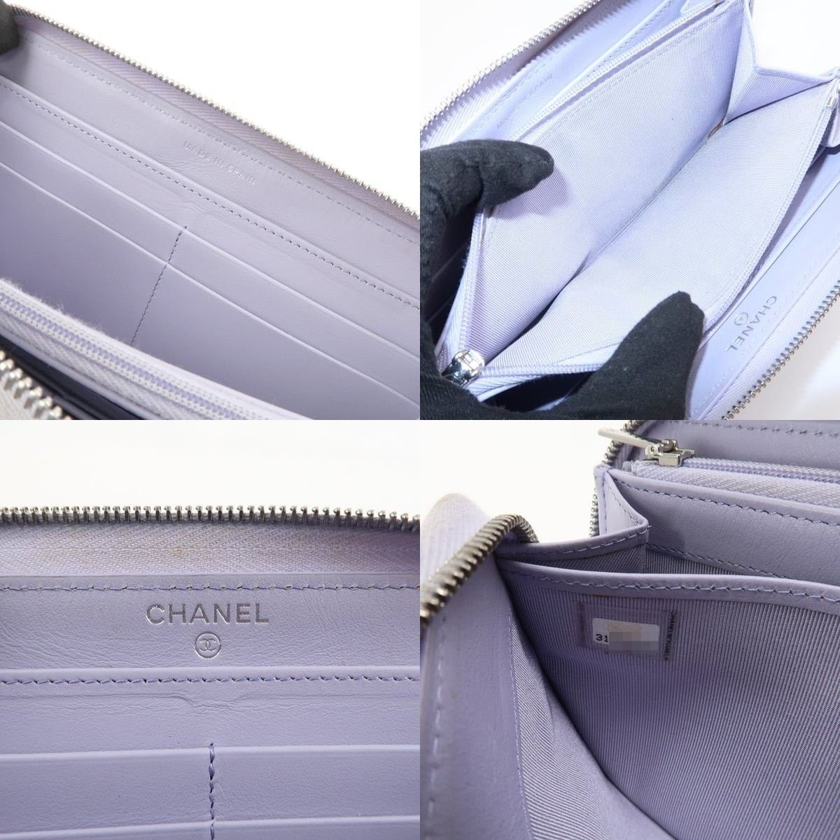 Chanel Chanel Matelasse Zippy Wallet Caviar Leather Purple Size ONE SIZE - 7 Thumbnail