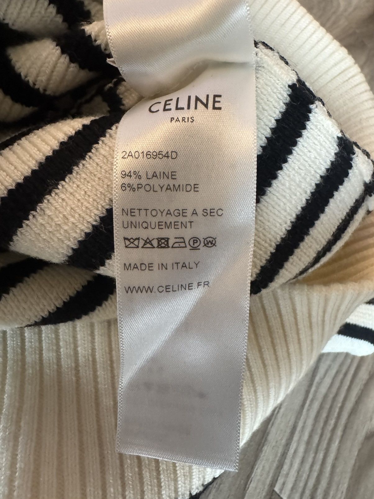 Celine CELINE Boatneck Sweater in Striped Knit Size US XL / EU 56 / 4 - 4 Thumbnail